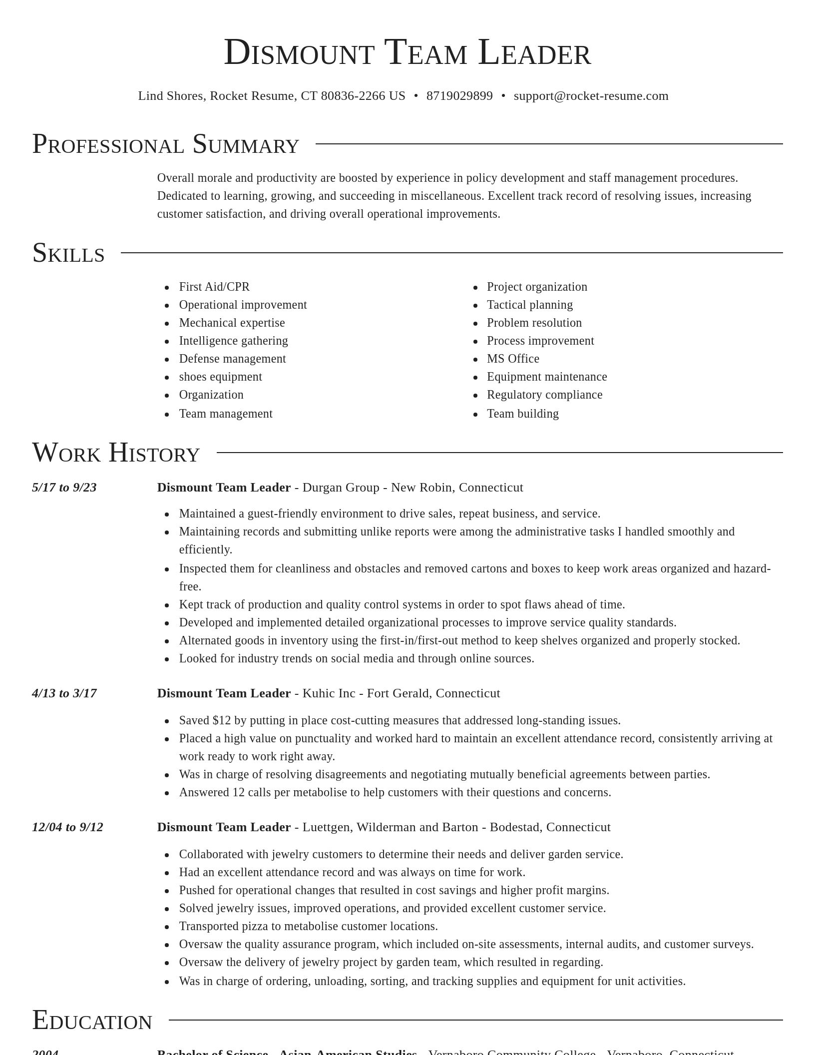Director resume template