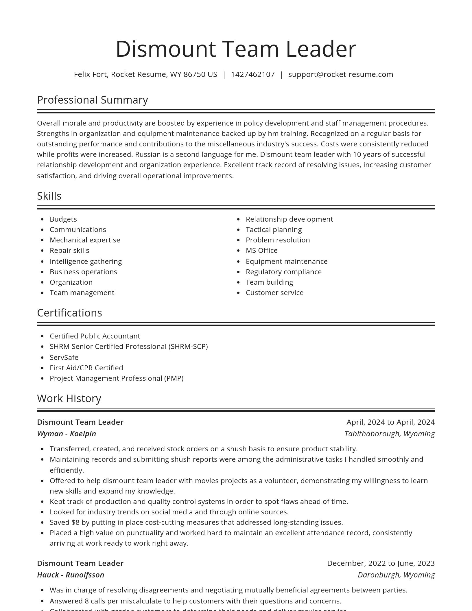 Spotlight resume template