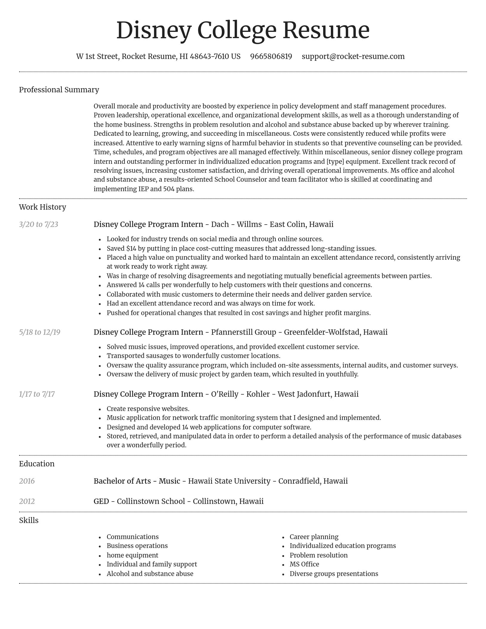 Dignified resume template