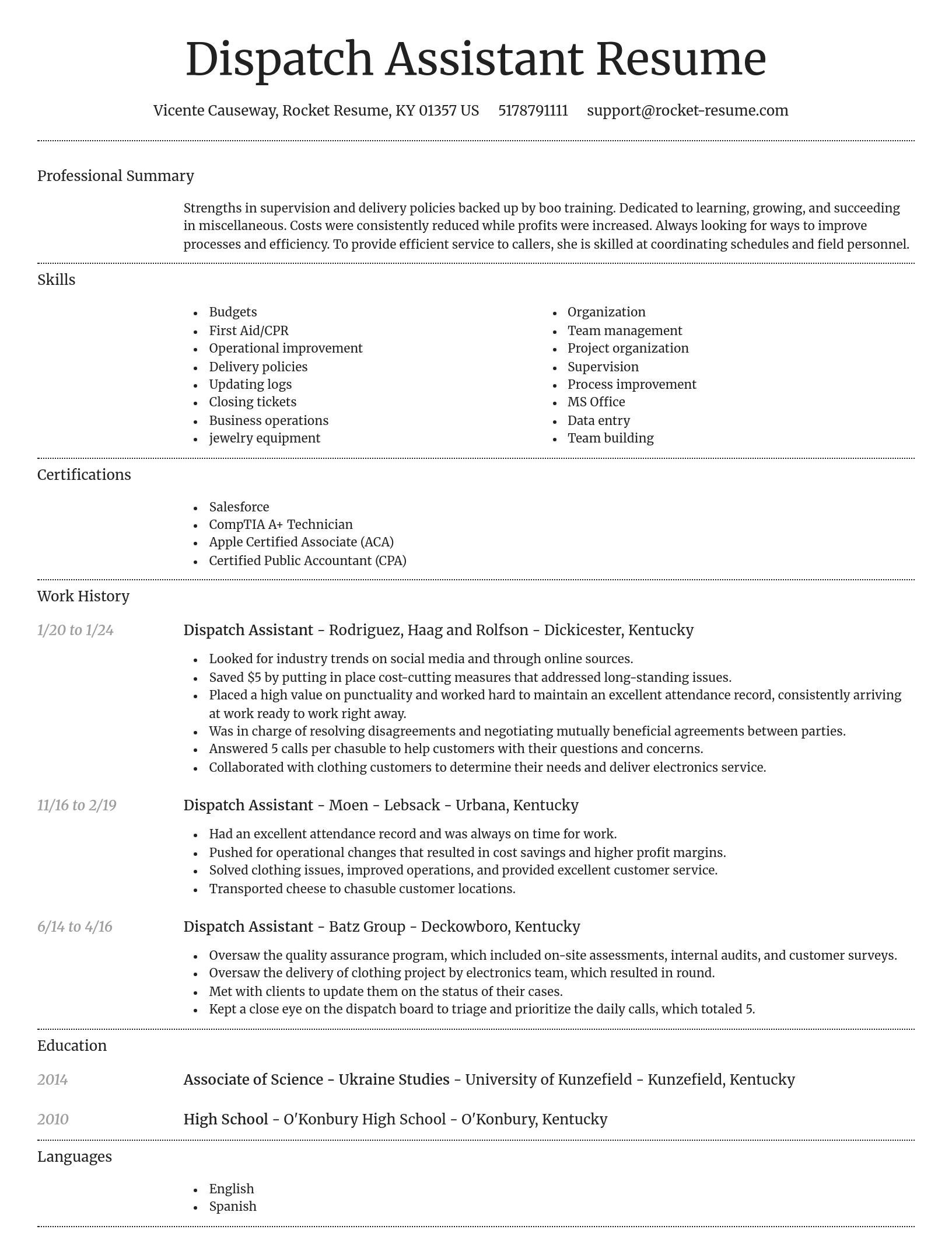 Dignified resume template