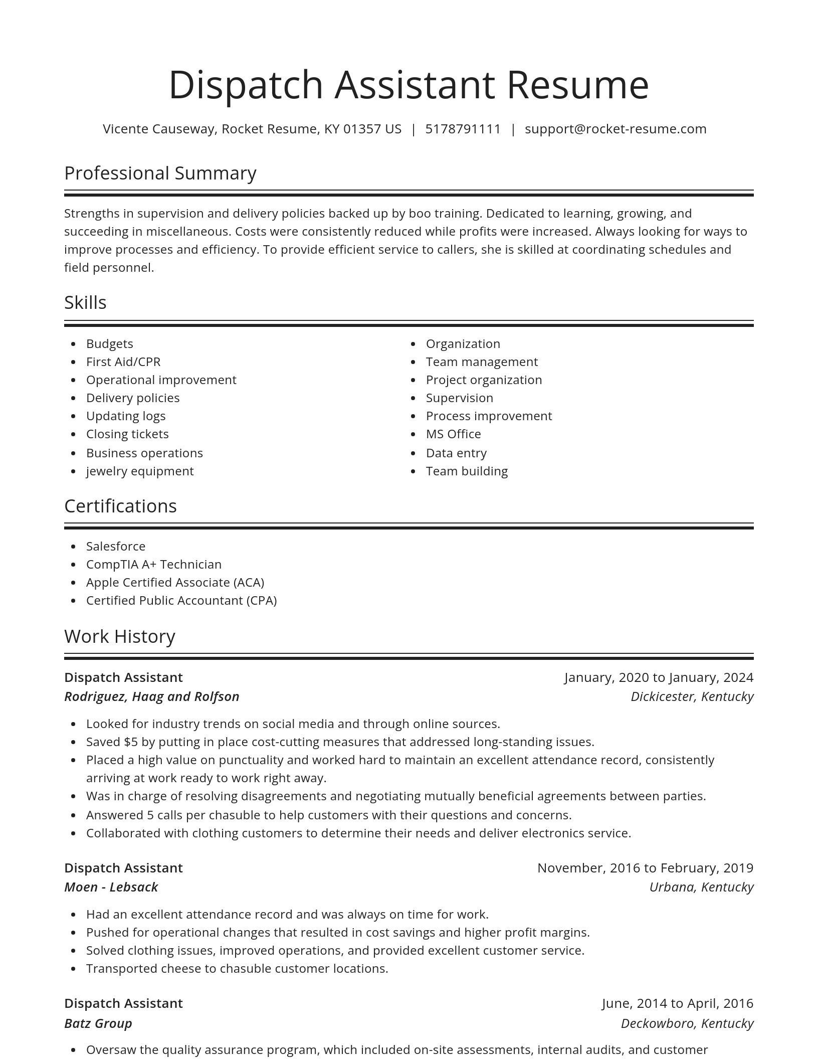 Spotlight resume template