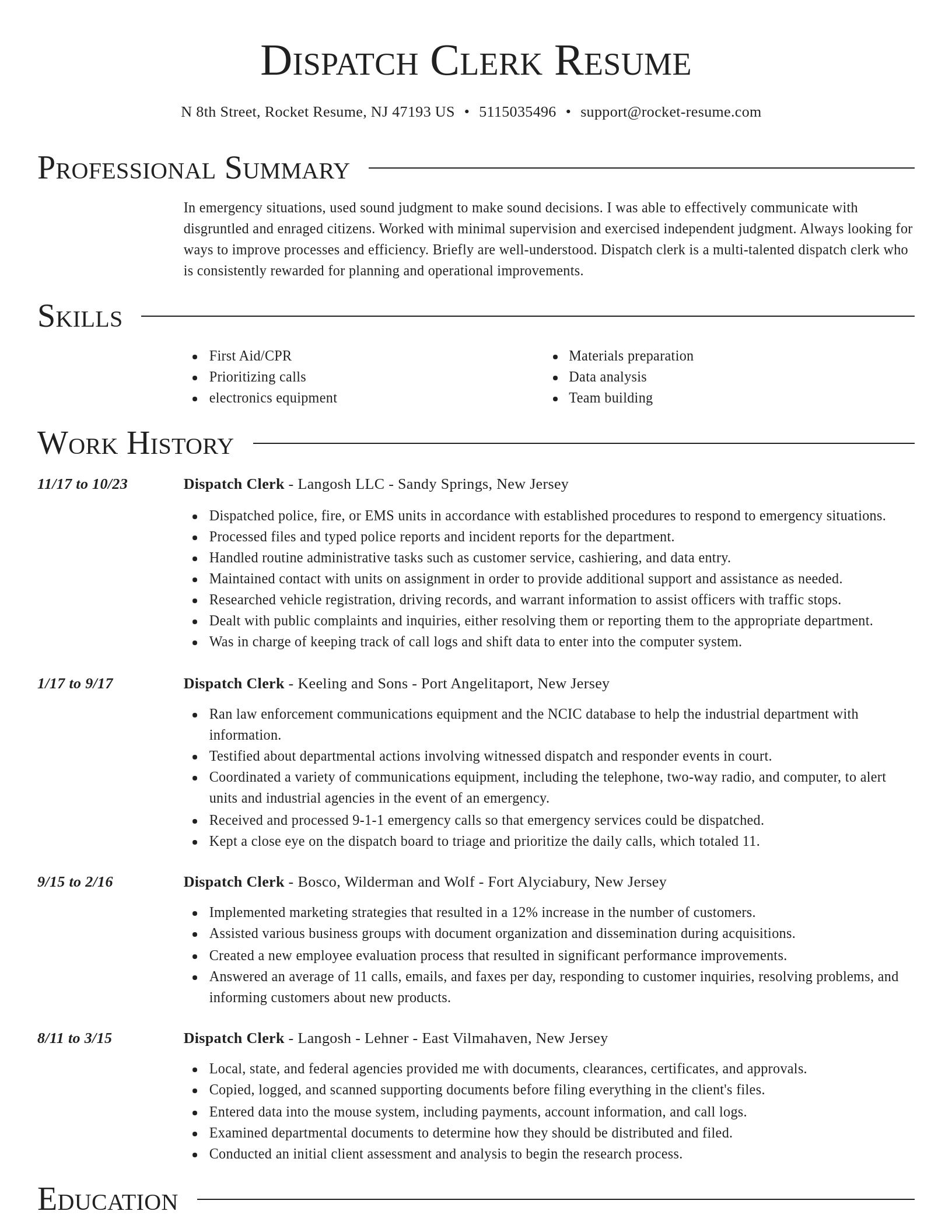 Director resume template