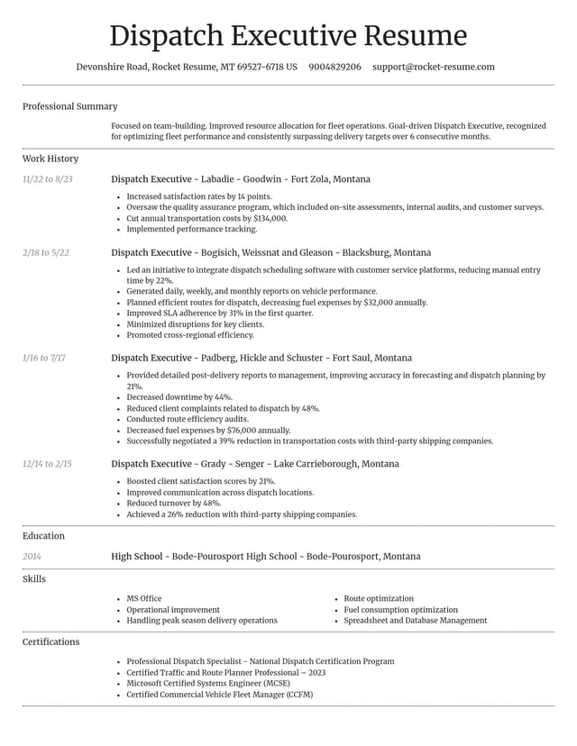 Dignified resume template