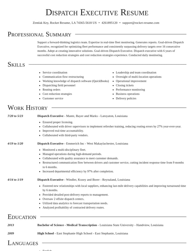 Director resume template