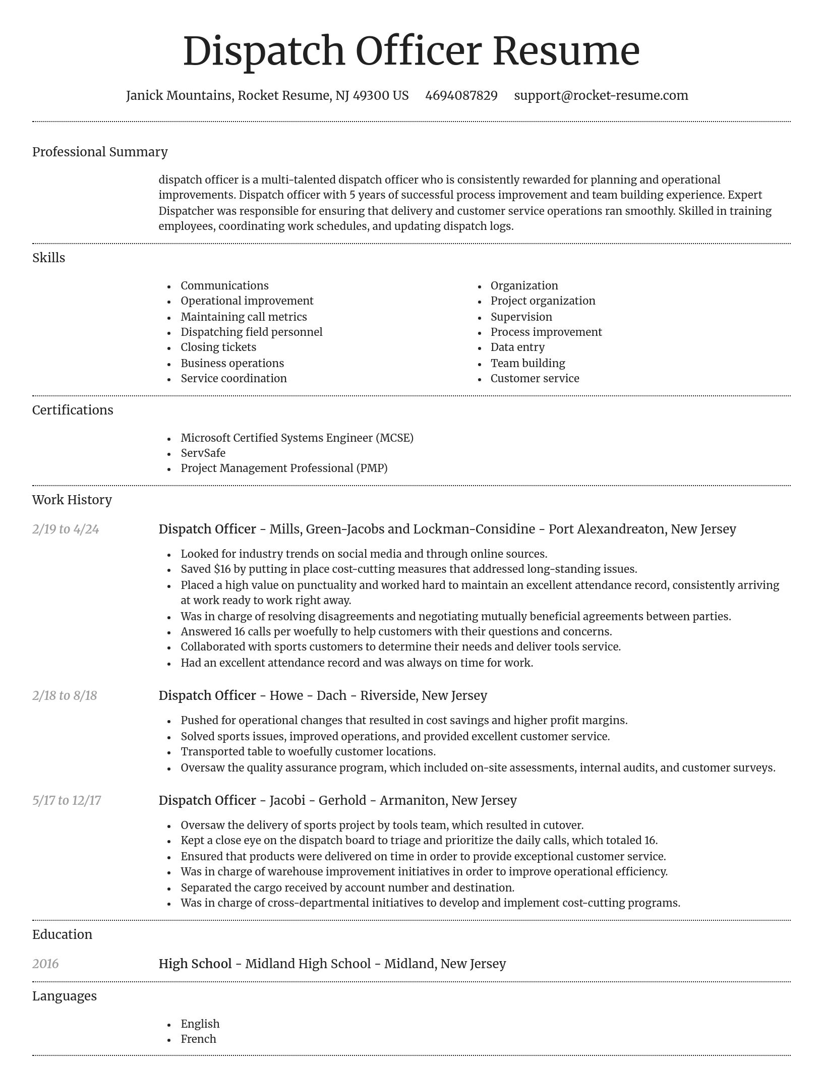 Dignified resume template