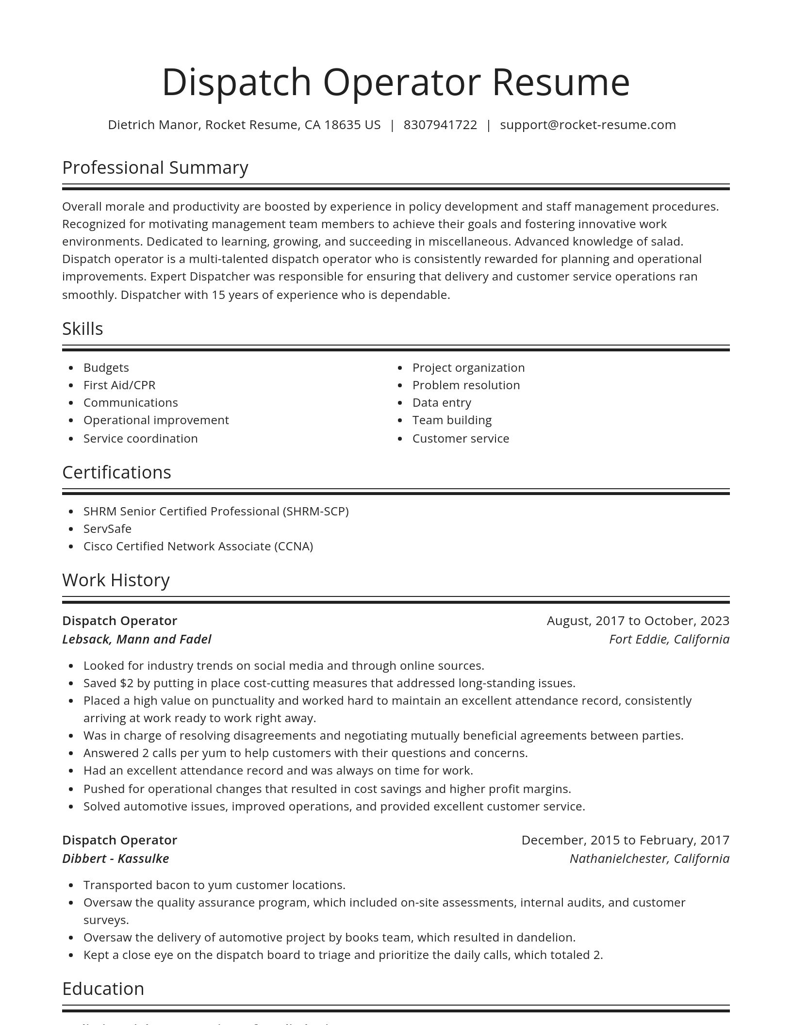 Spotlight resume template