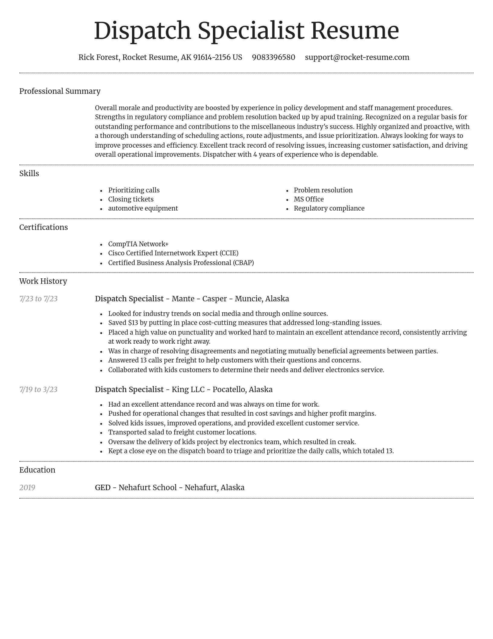 Dignified resume template