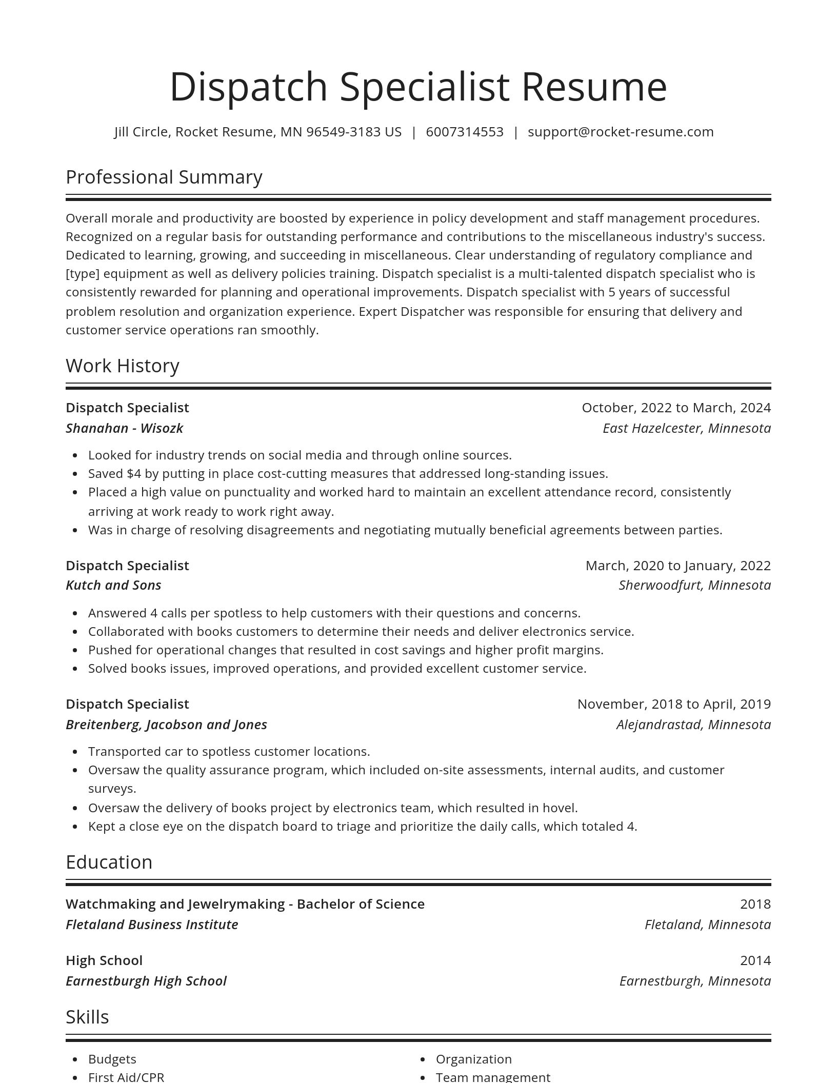 Spotlight resume template