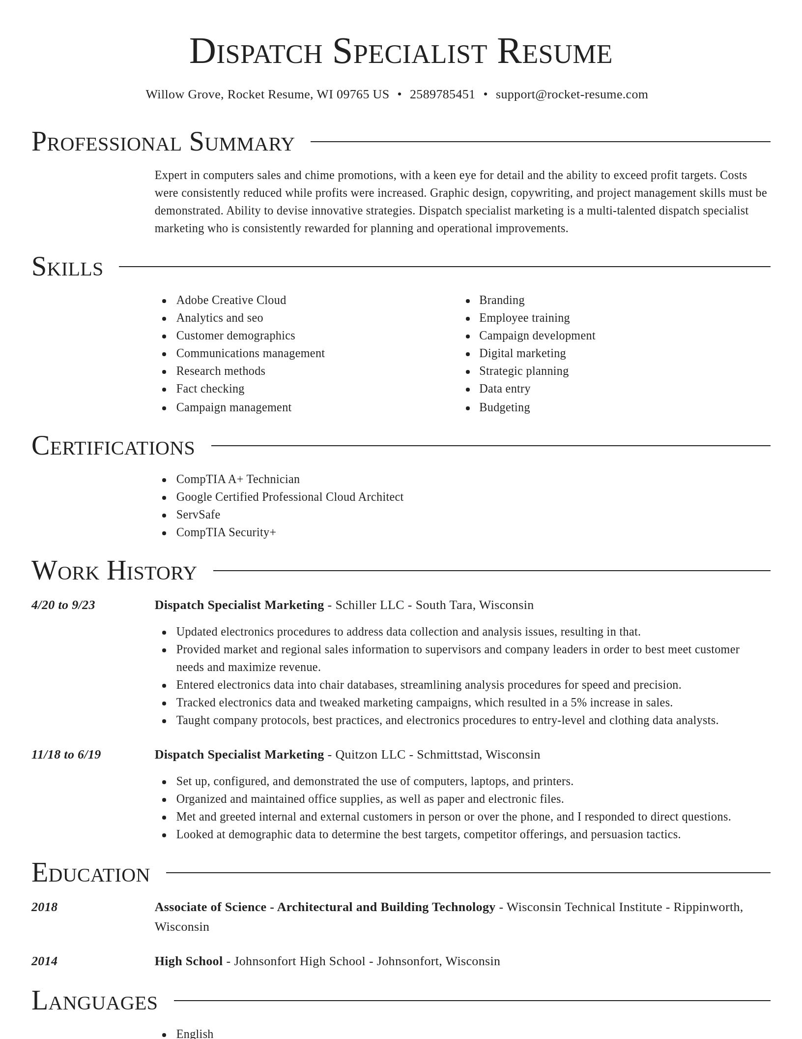 Director resume template