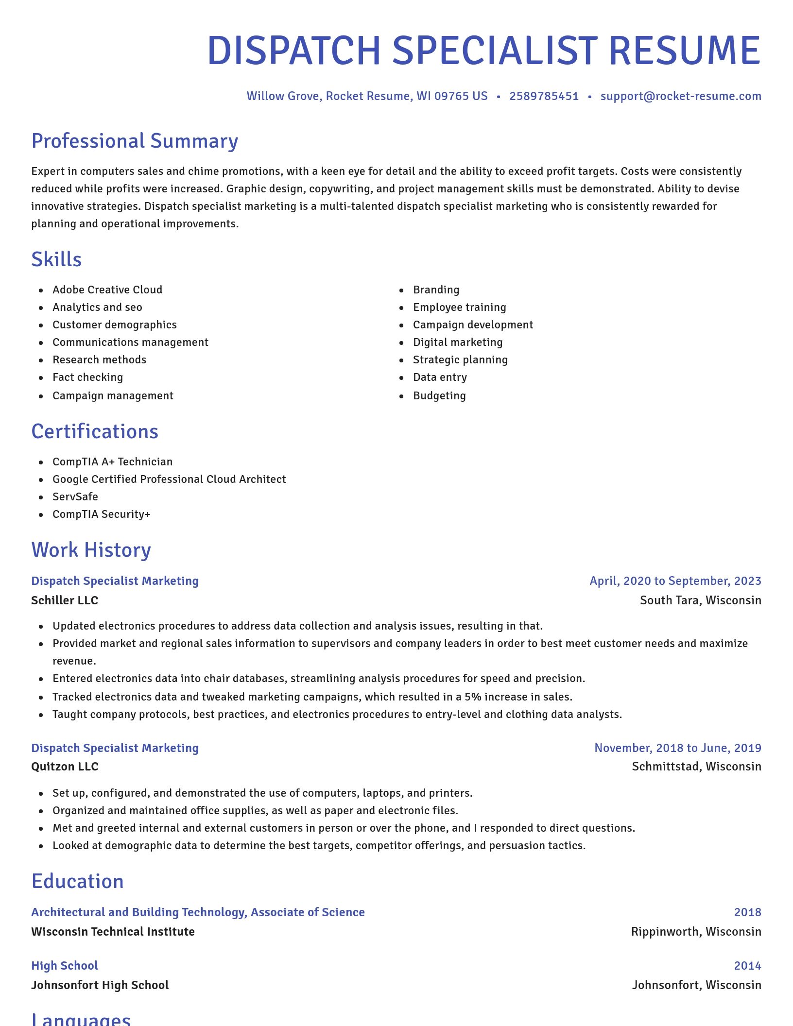 Novel resume template