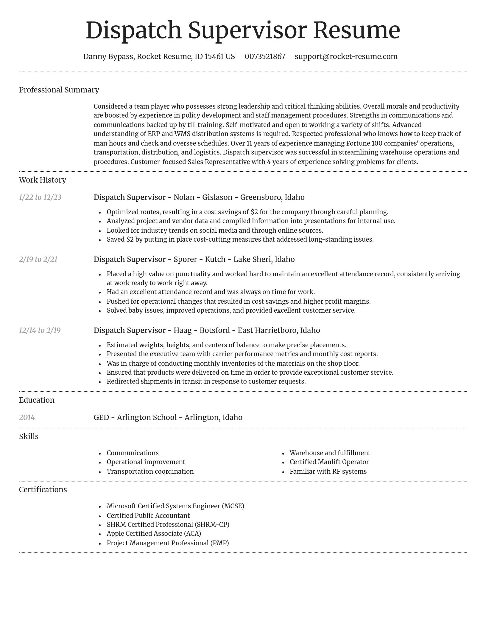 Dignified resume template