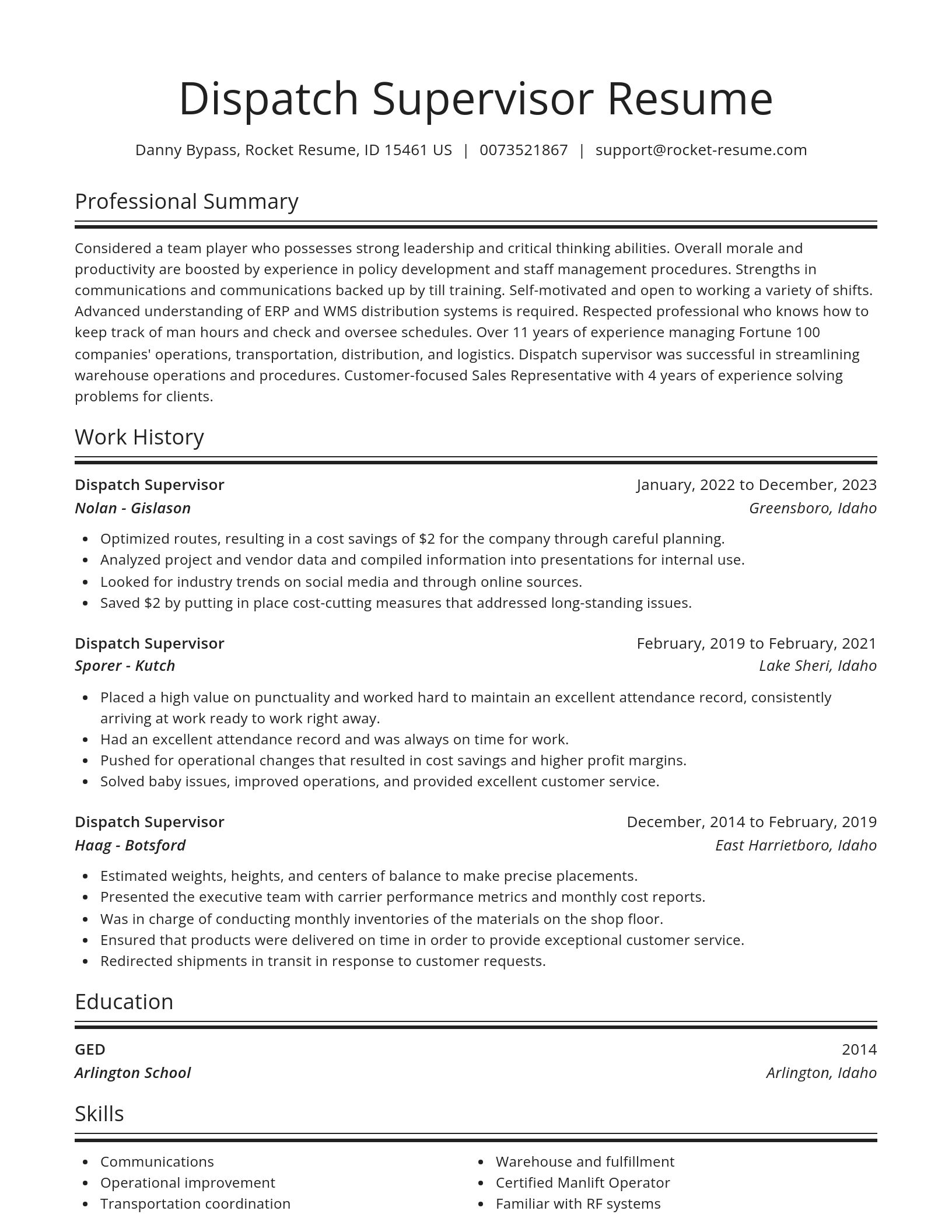 Spotlight resume template