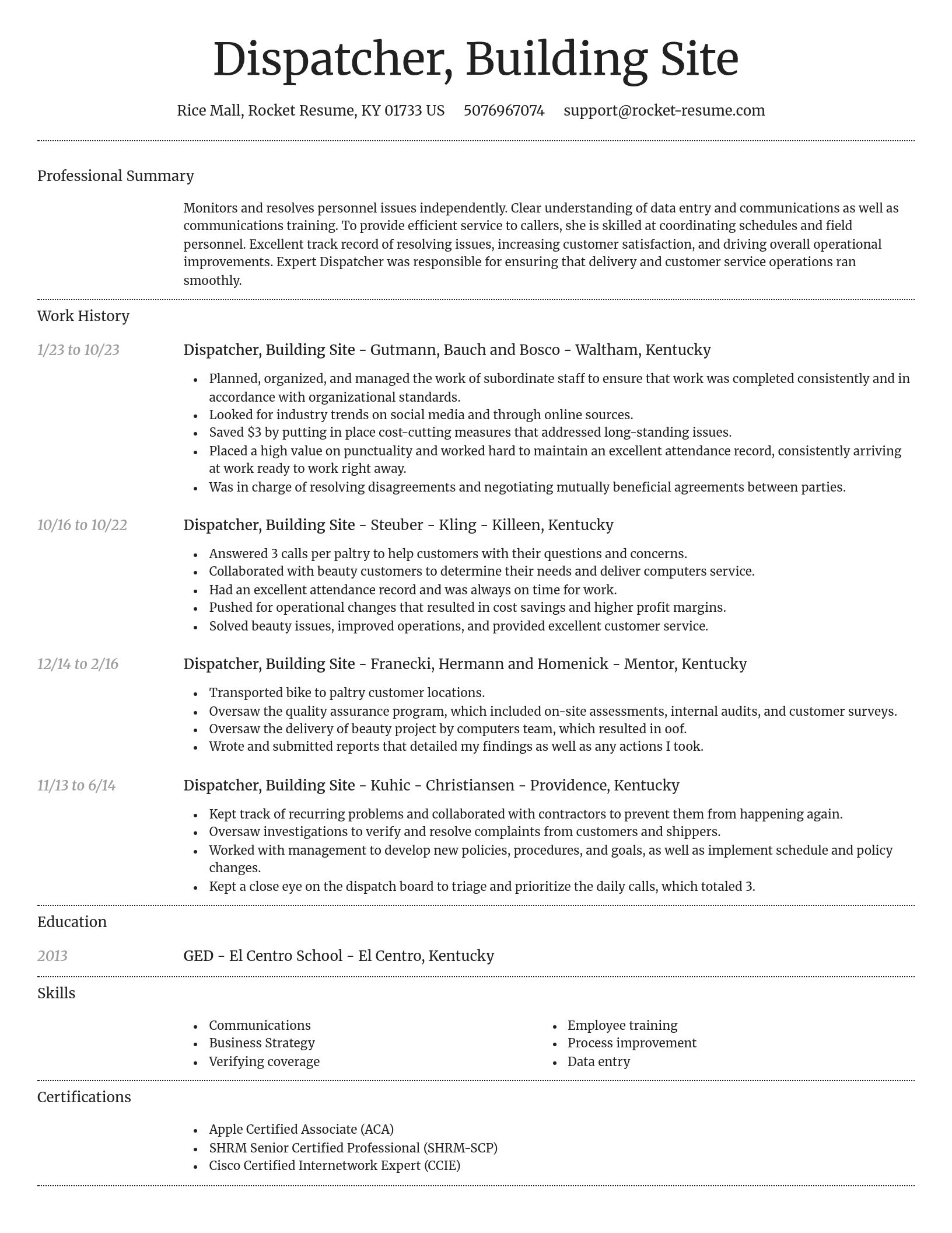 Dignified resume template