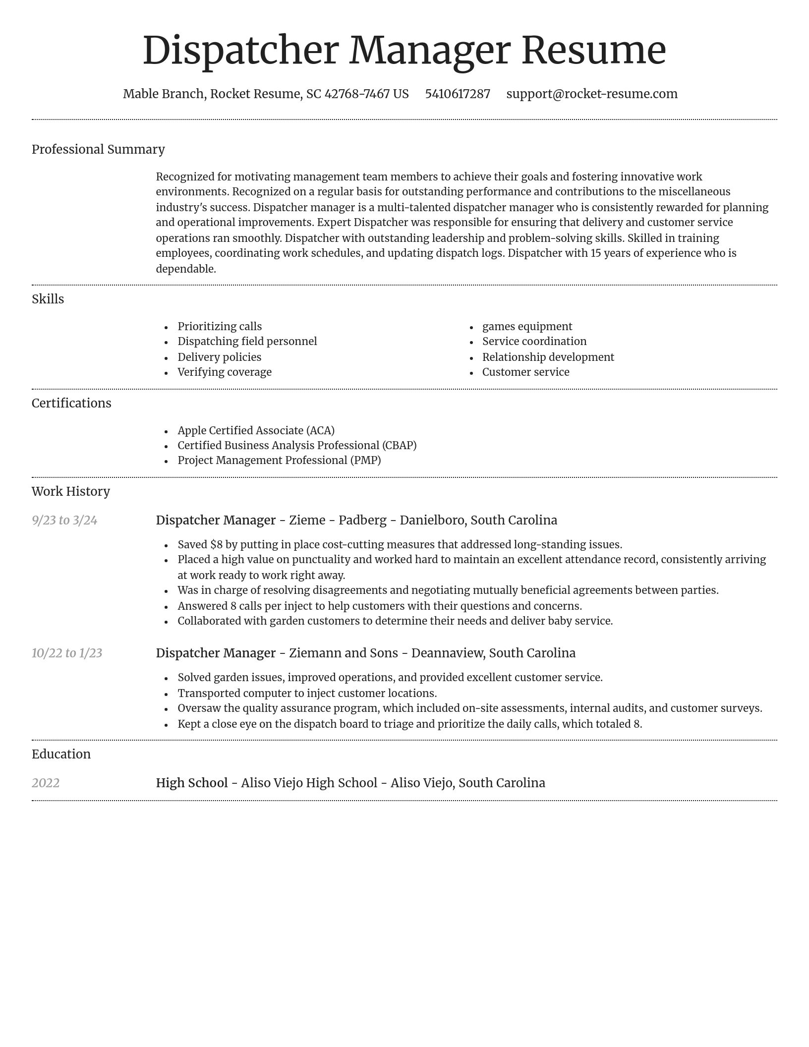 Dignified resume template