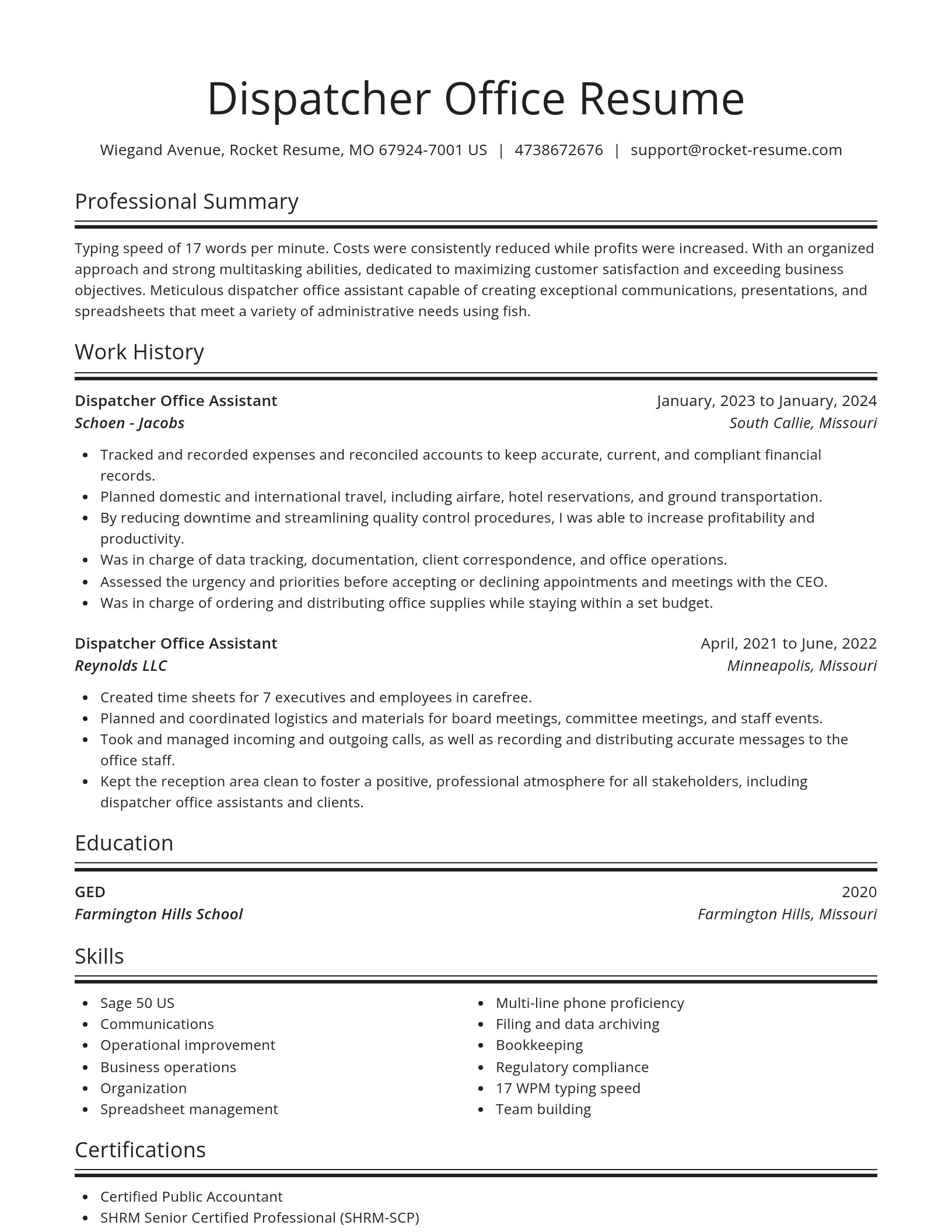 Spotlight resume template