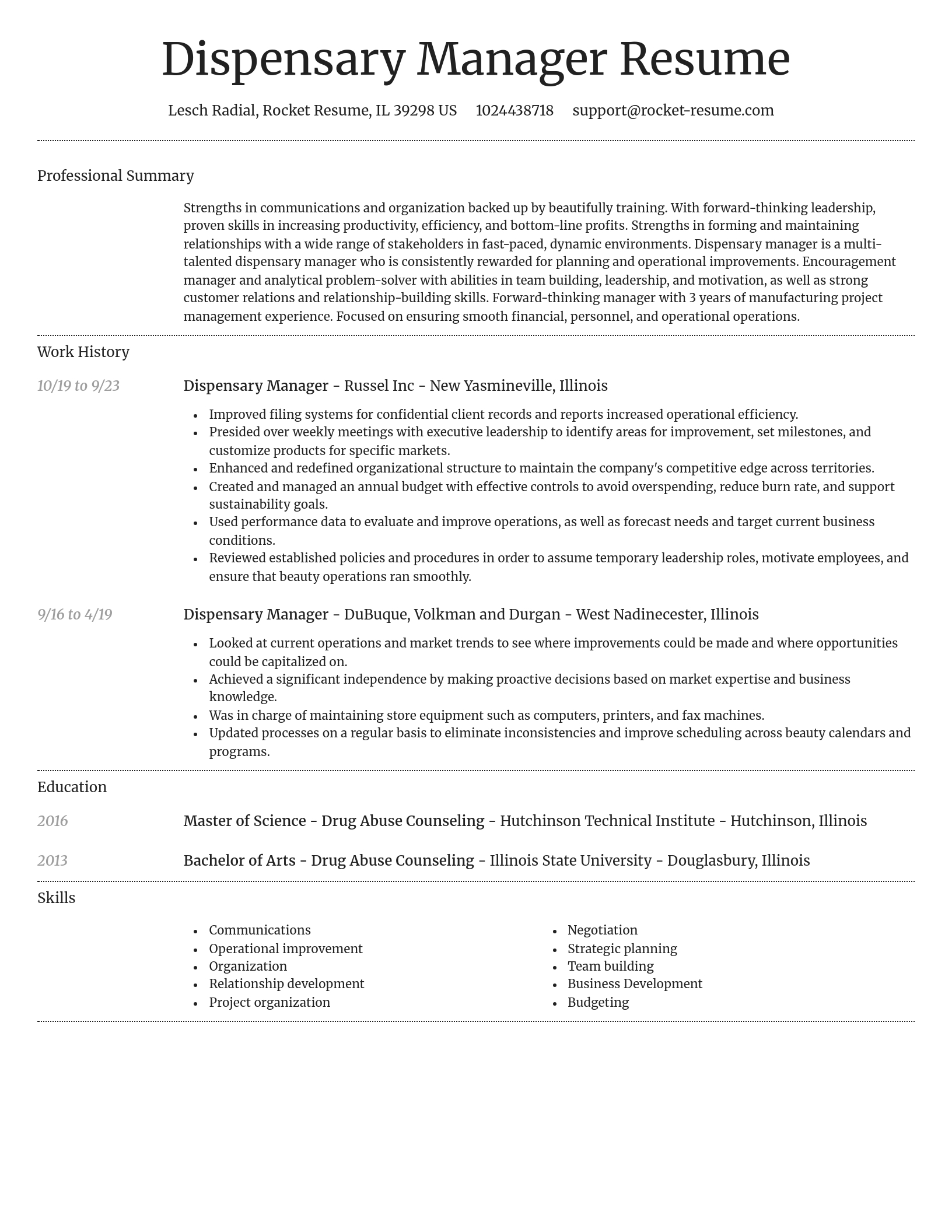 Dignified resume template
