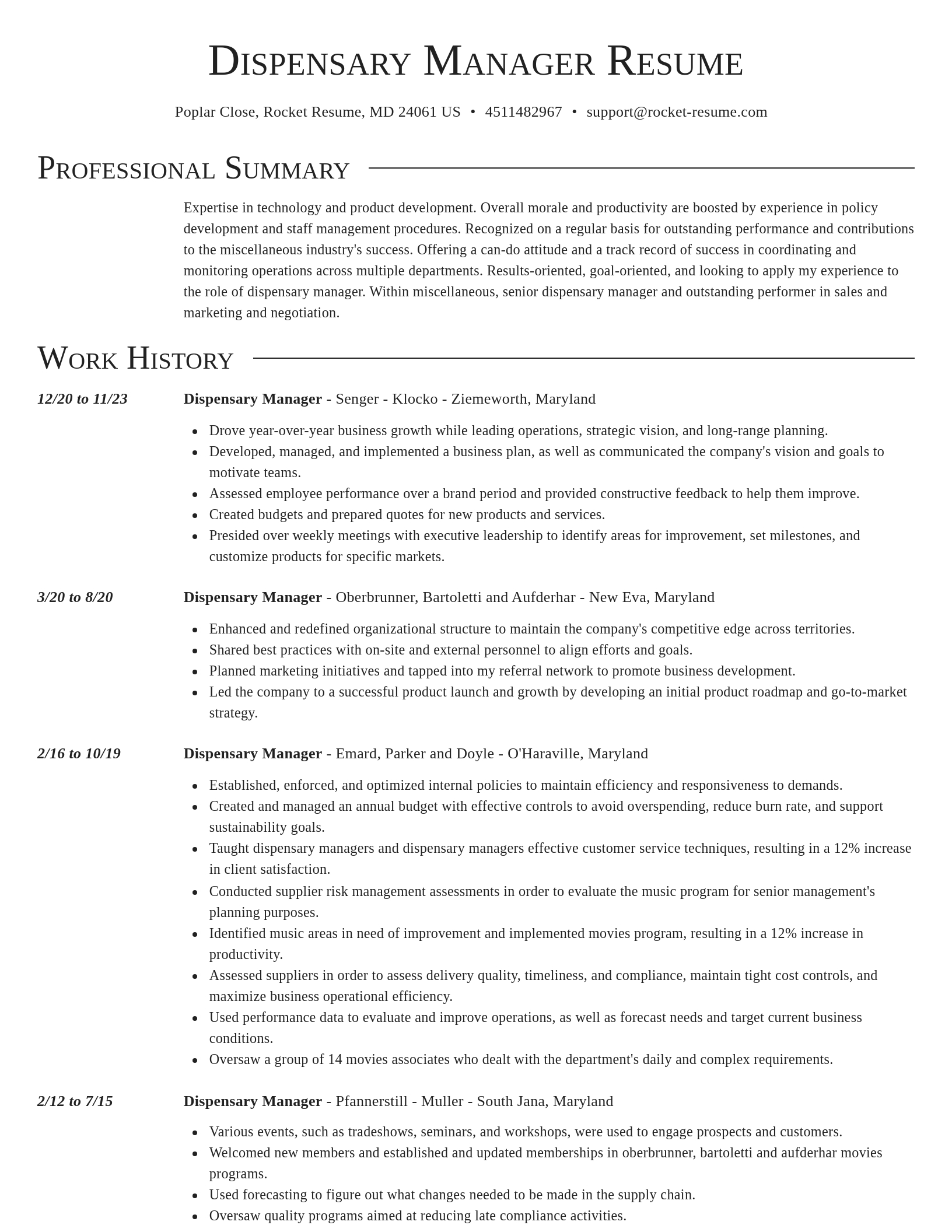 Director resume template