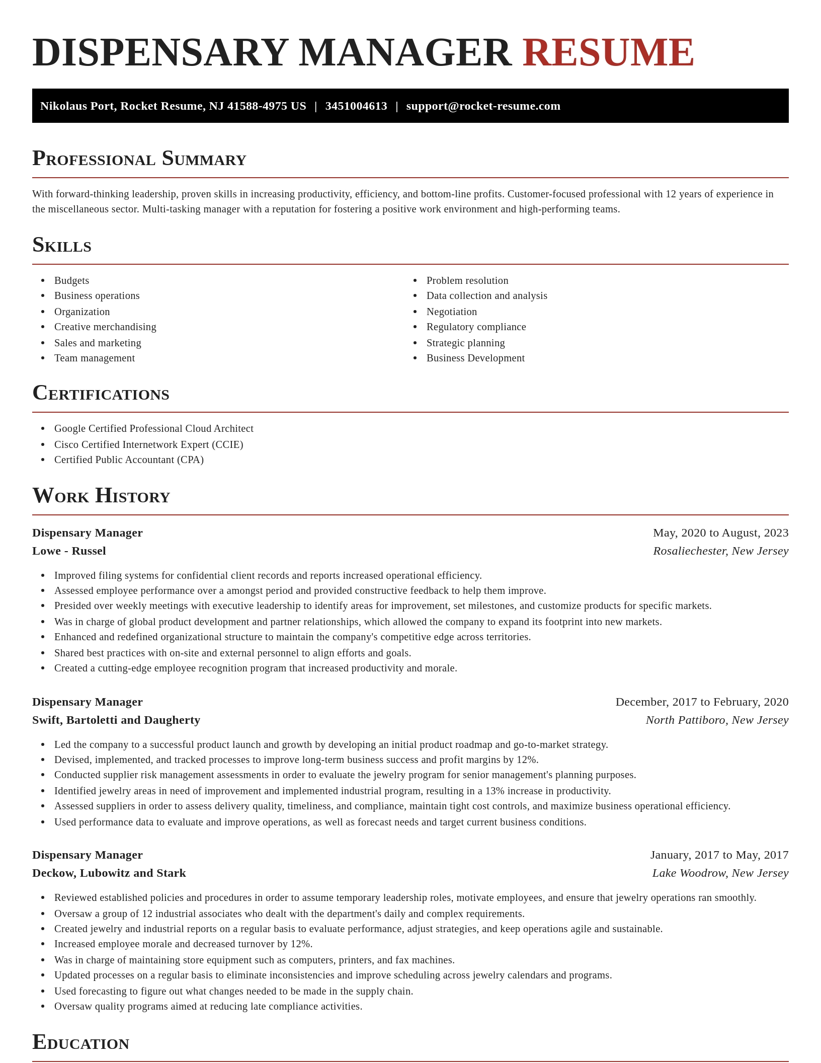 Exquisite resume template
