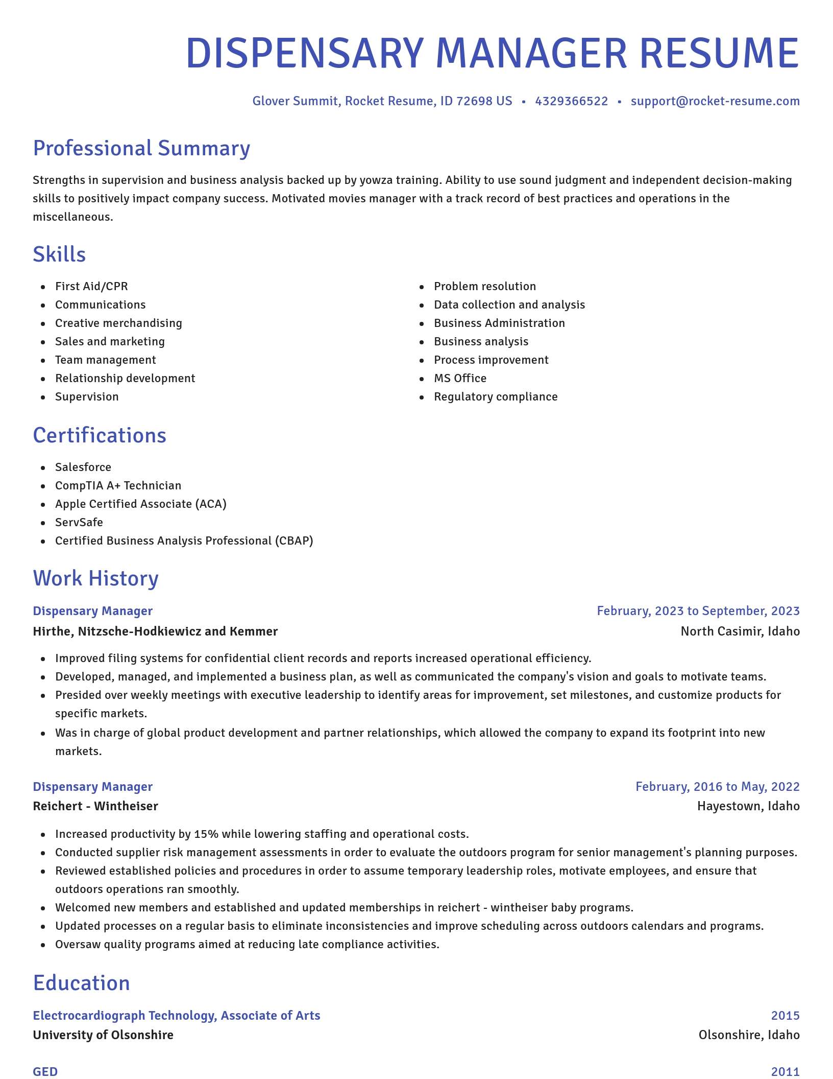 Novel resume template