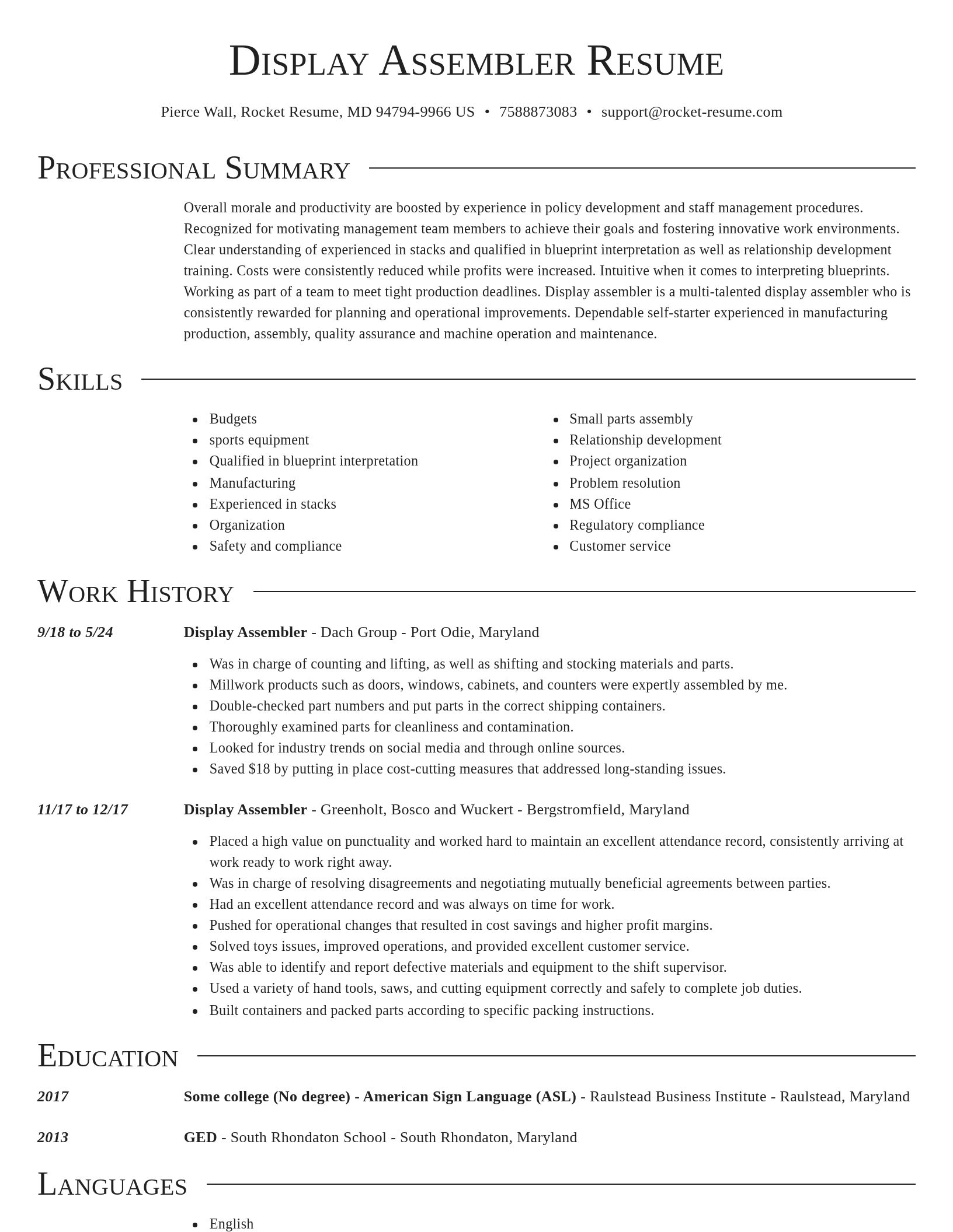 Director resume template