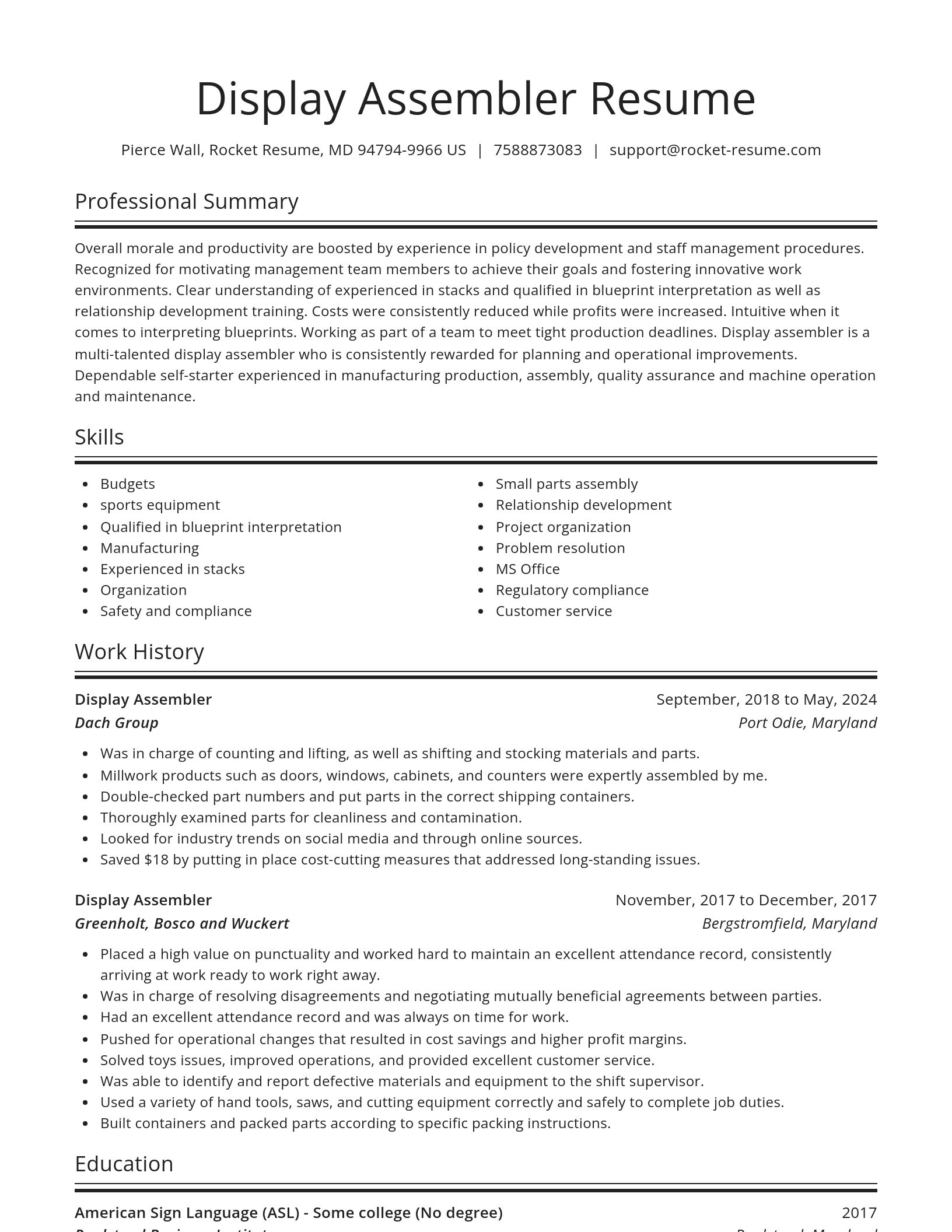 Spotlight resume template