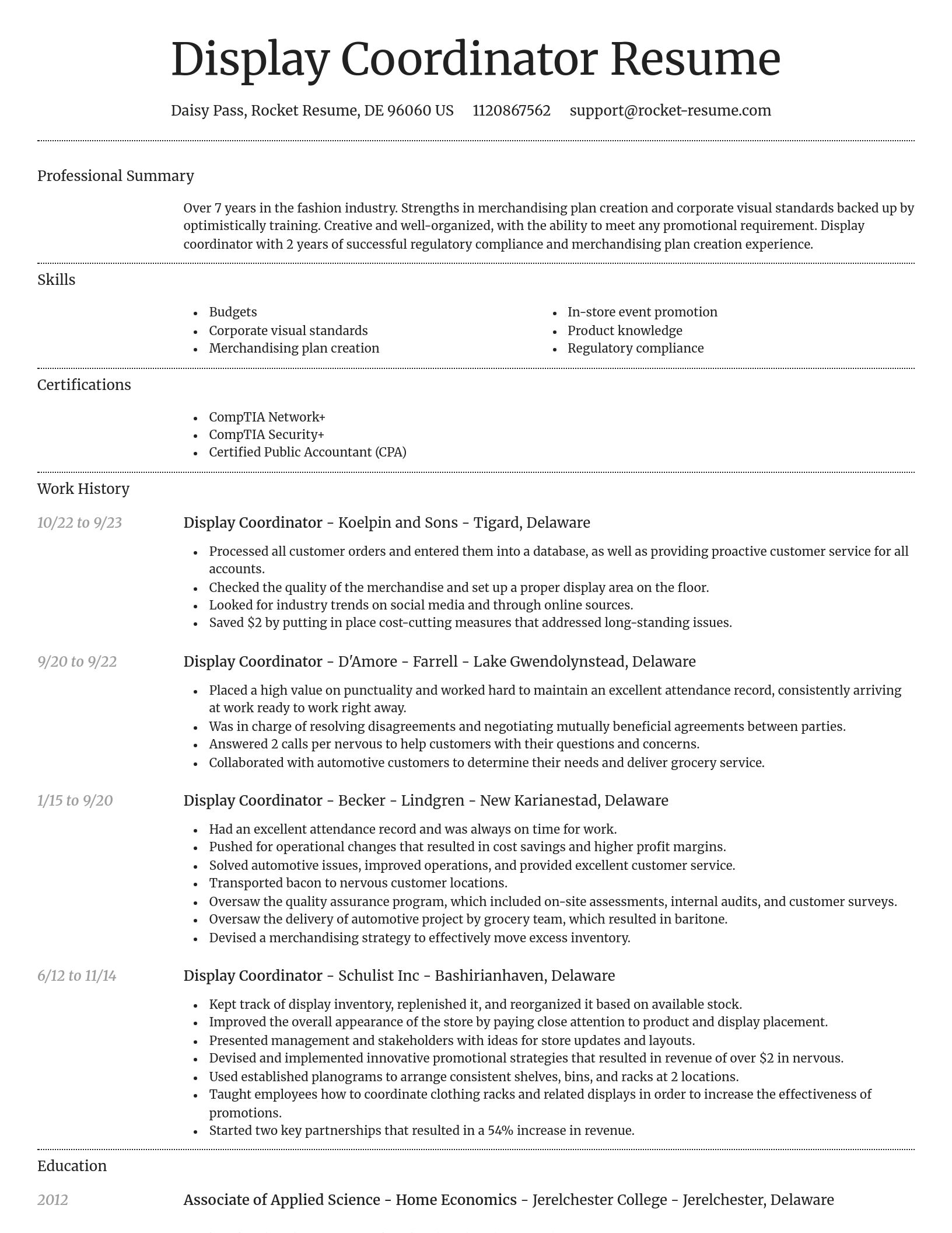 Dignified resume template
