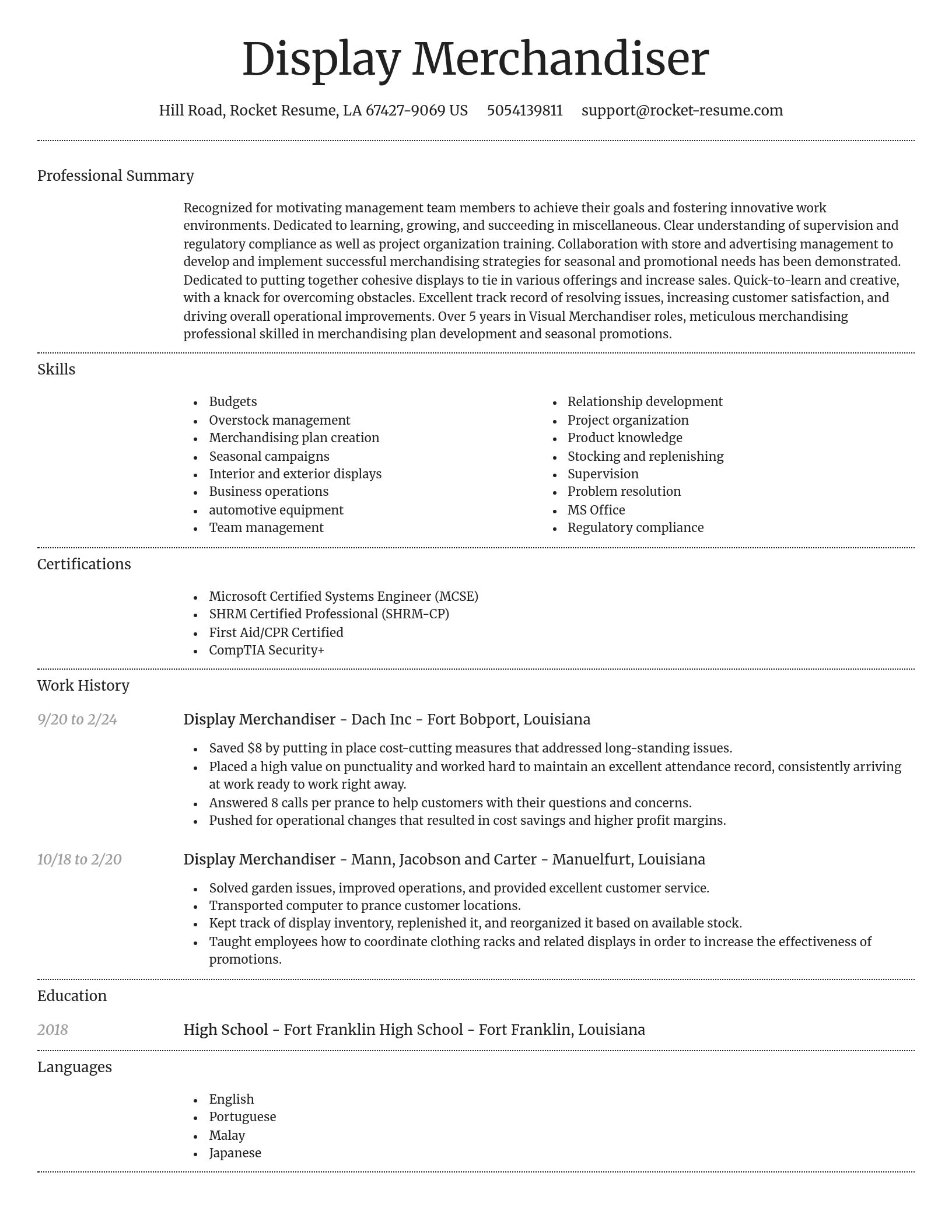 Dignified resume template