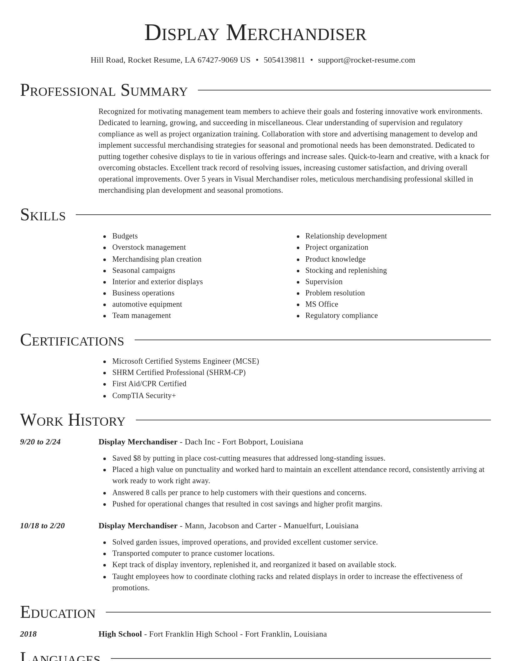 Director resume template