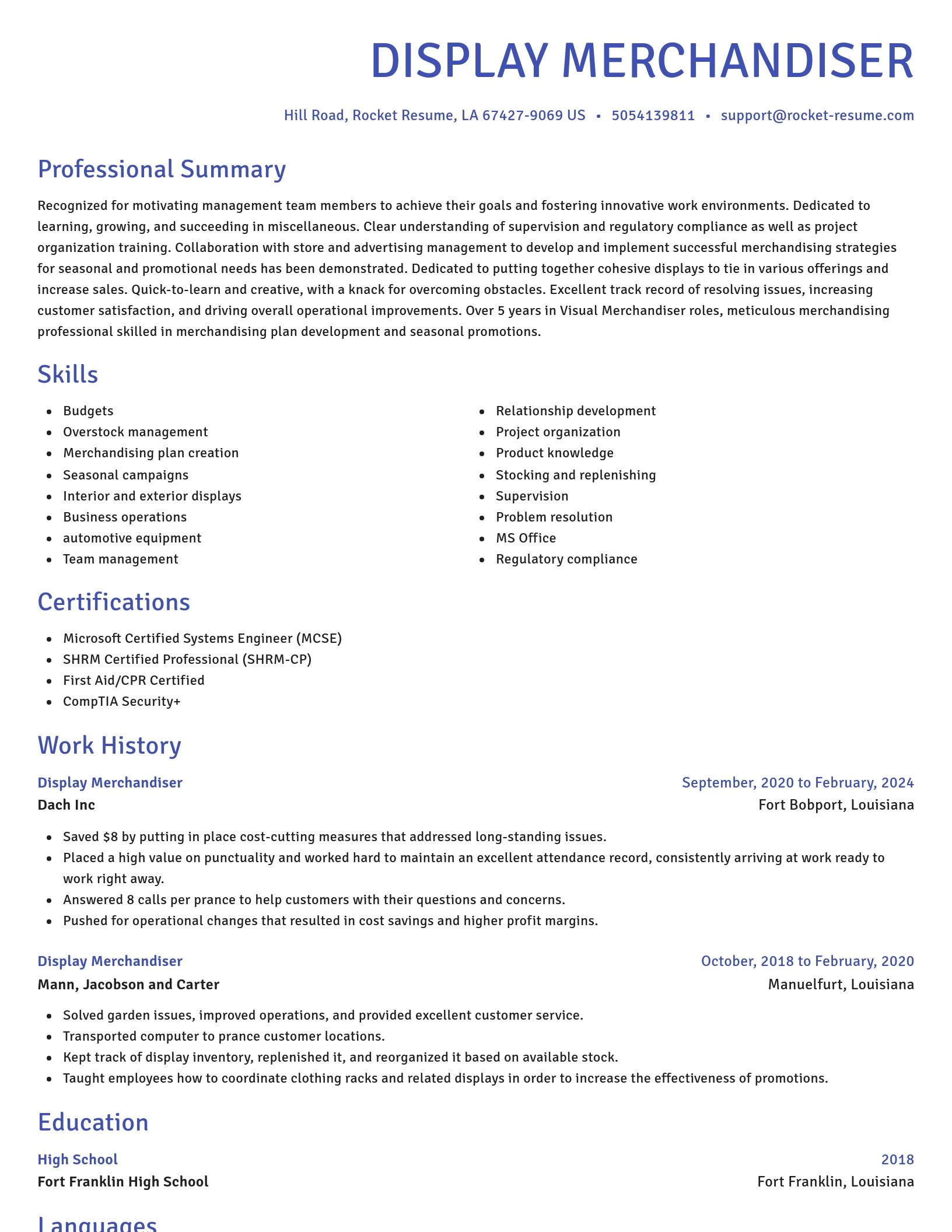 Novel resume template