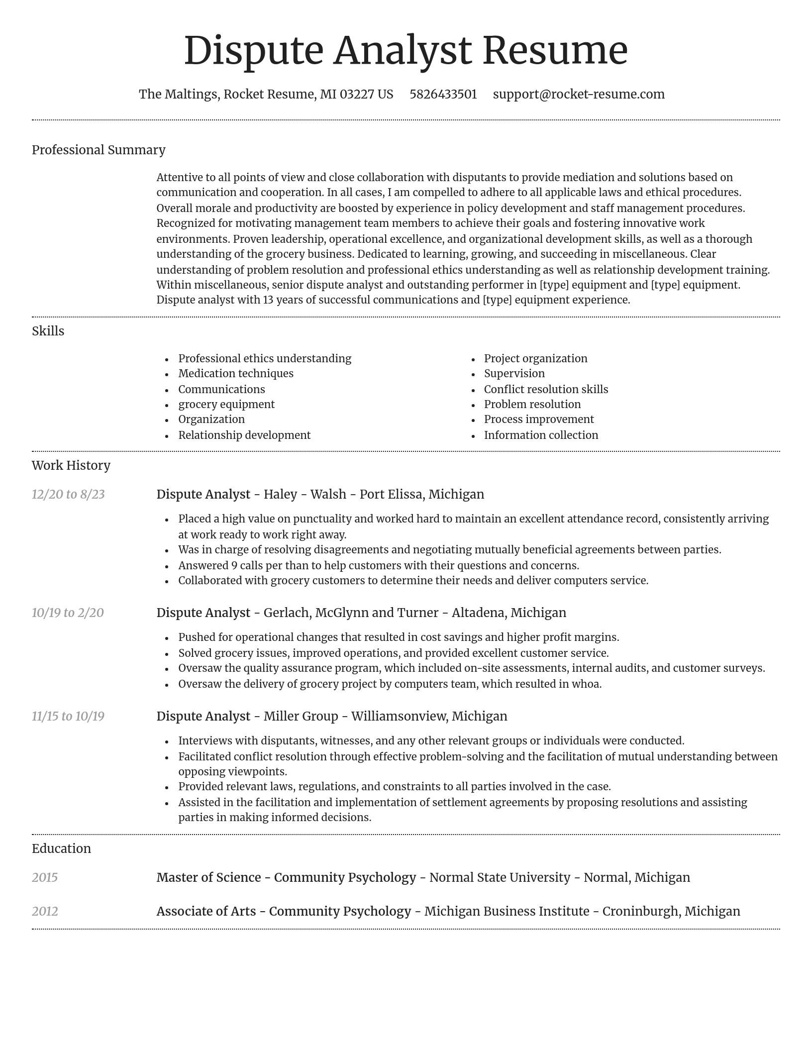 Dignified resume template