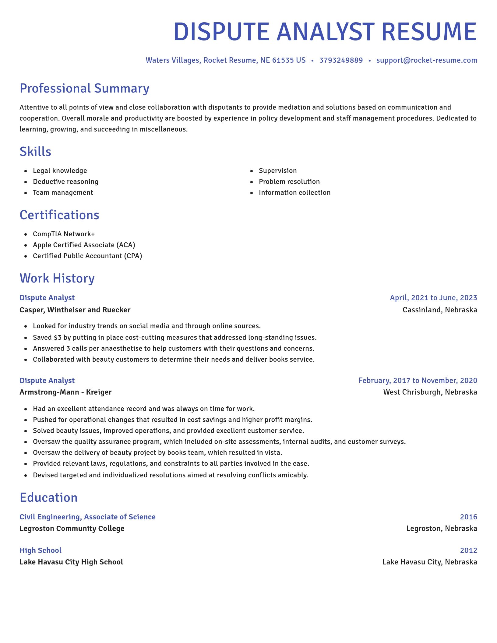 Novel resume template