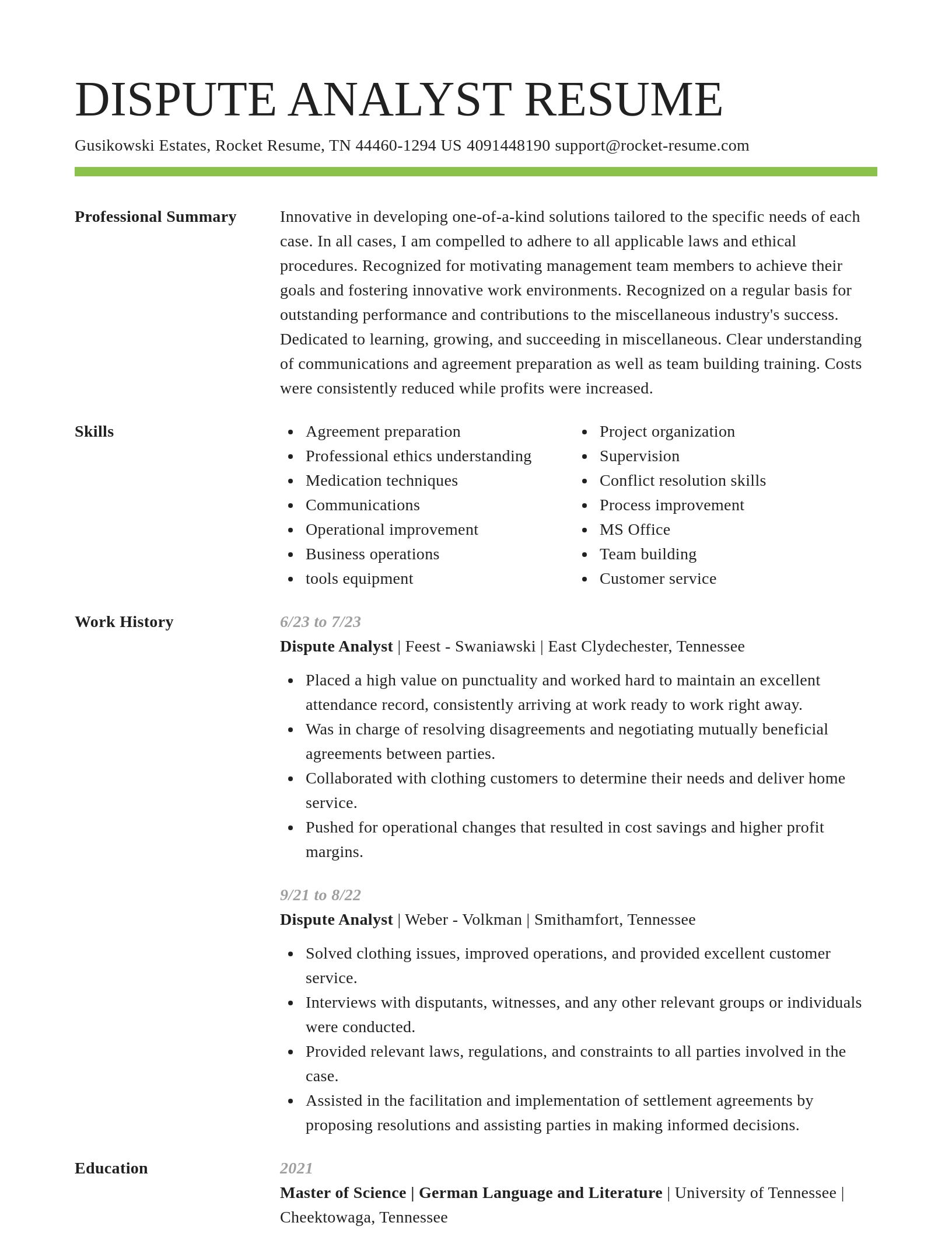 Smart resume template
