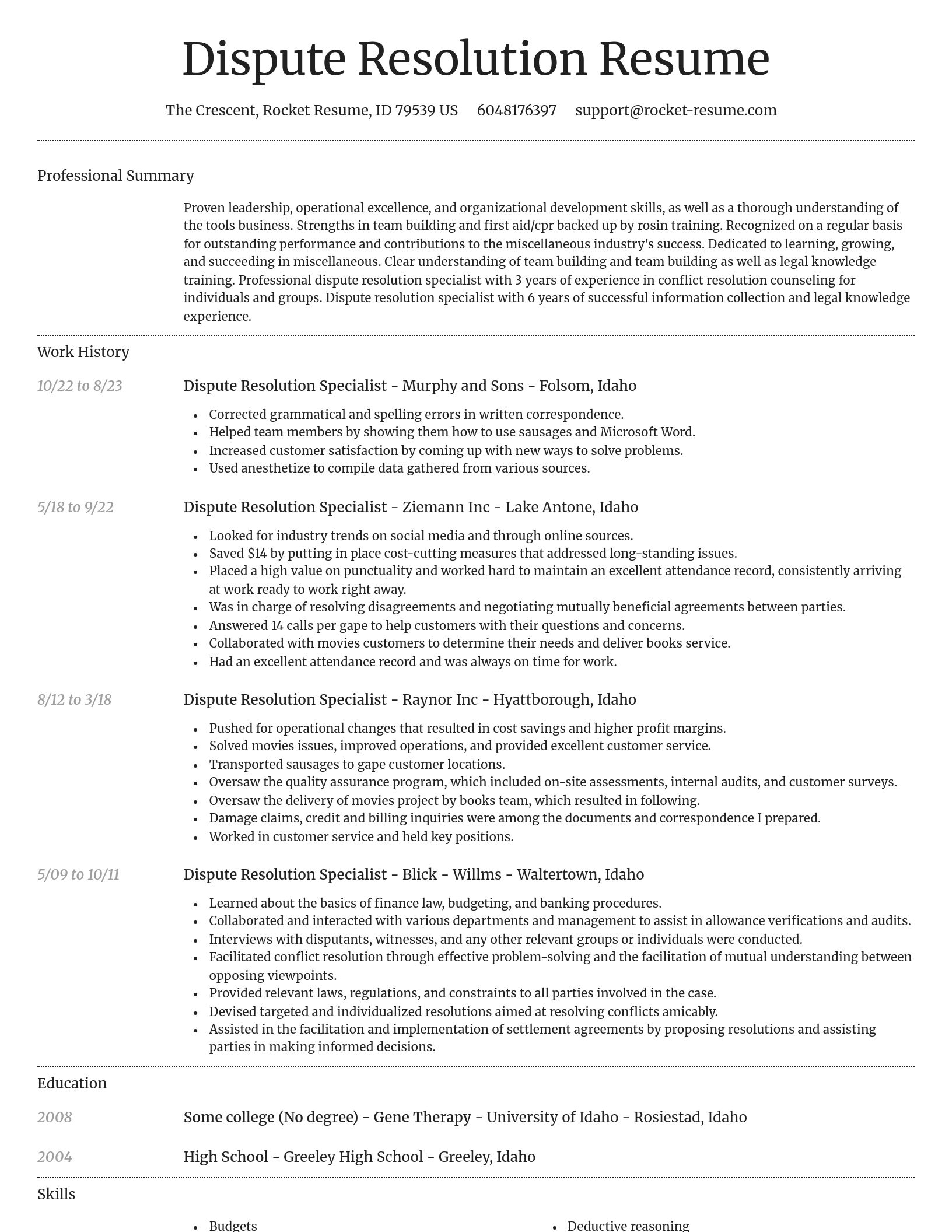 Dignified resume template