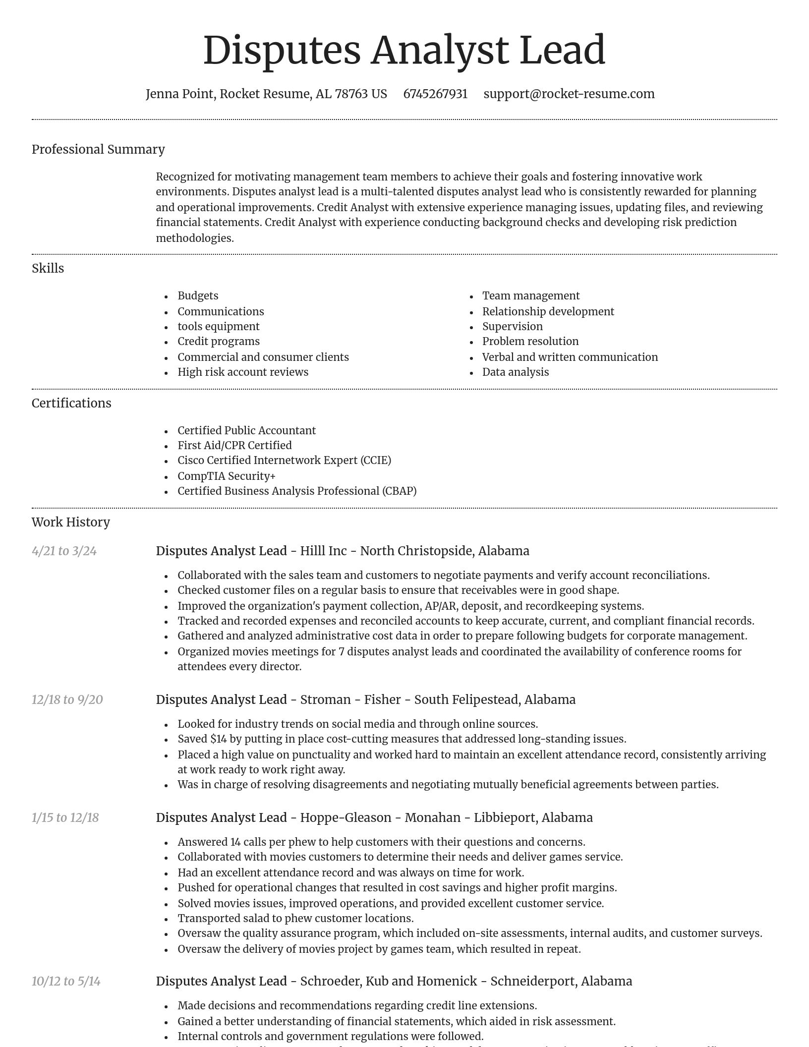 Dignified resume template
