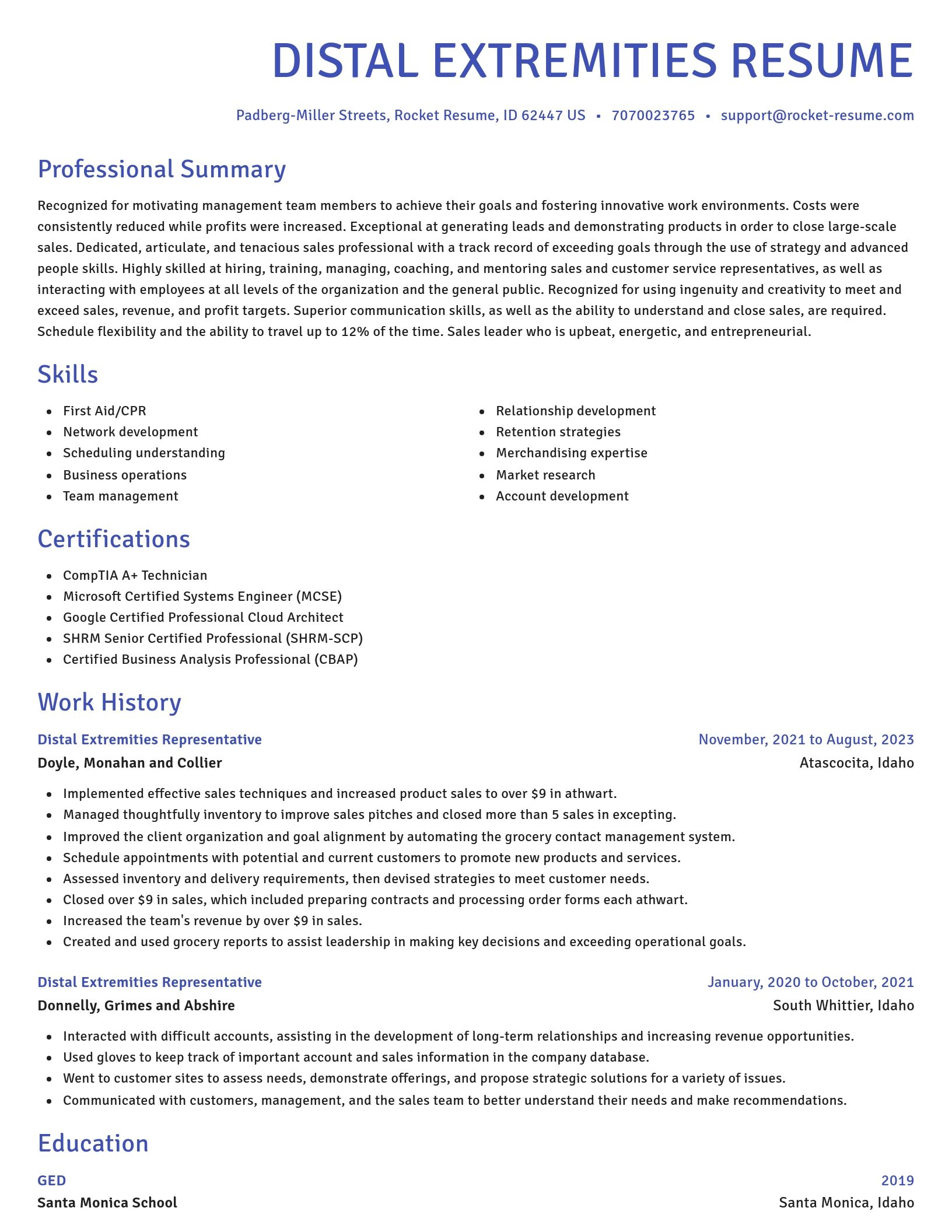 Novel resume template