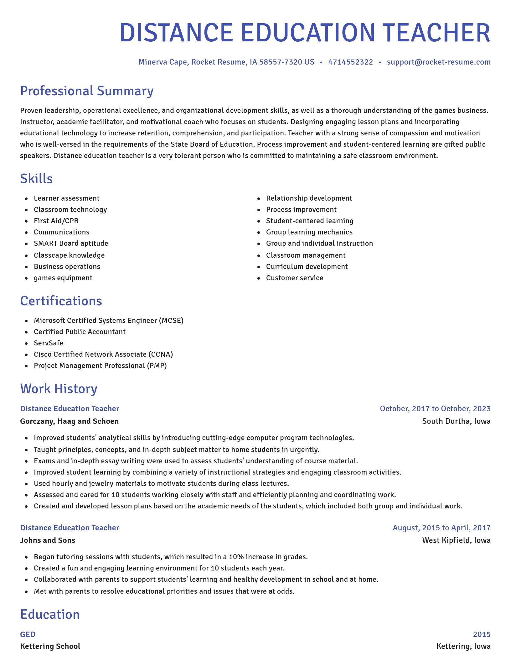 Novel resume template