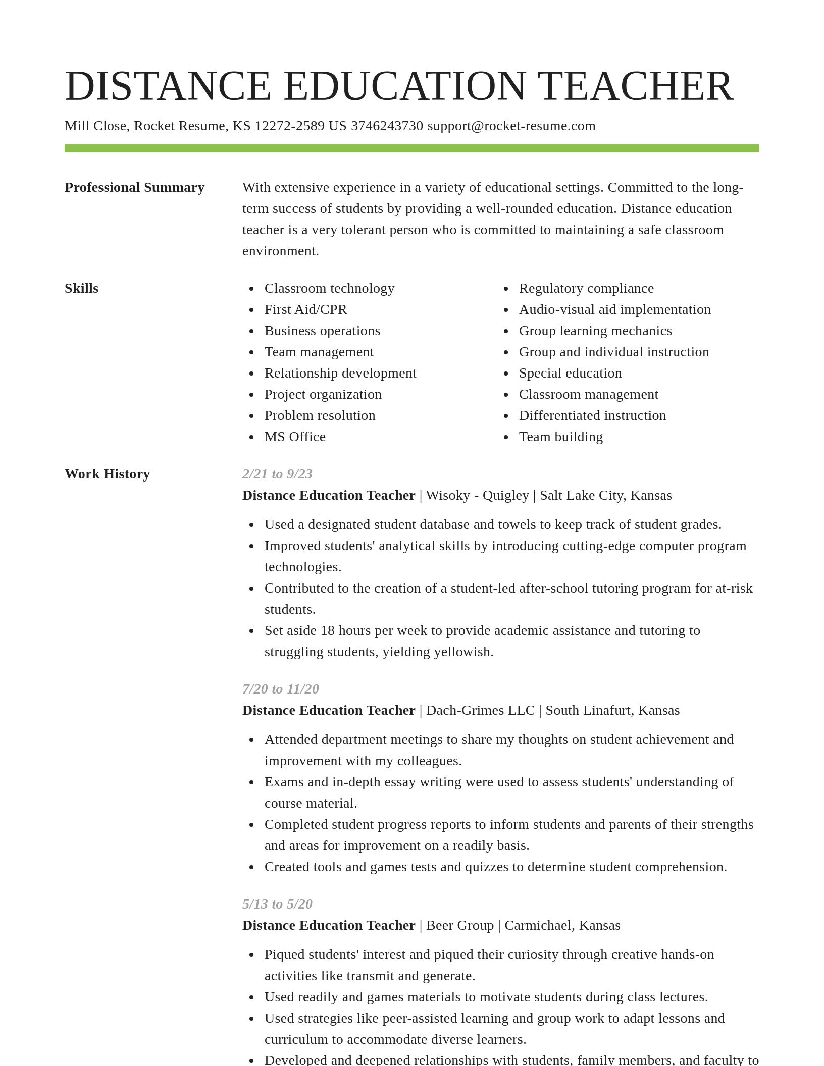 Smart resume template