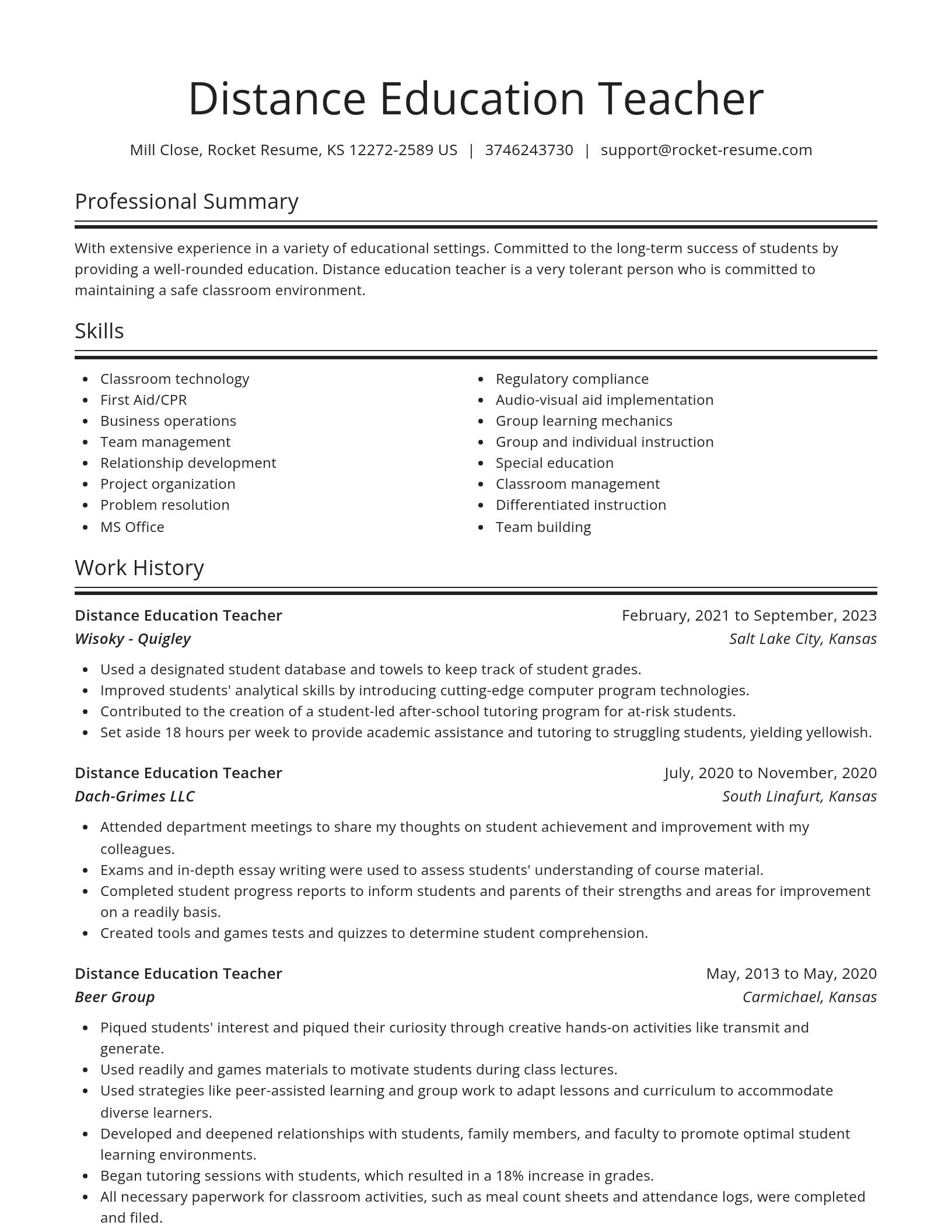 Spotlight resume template