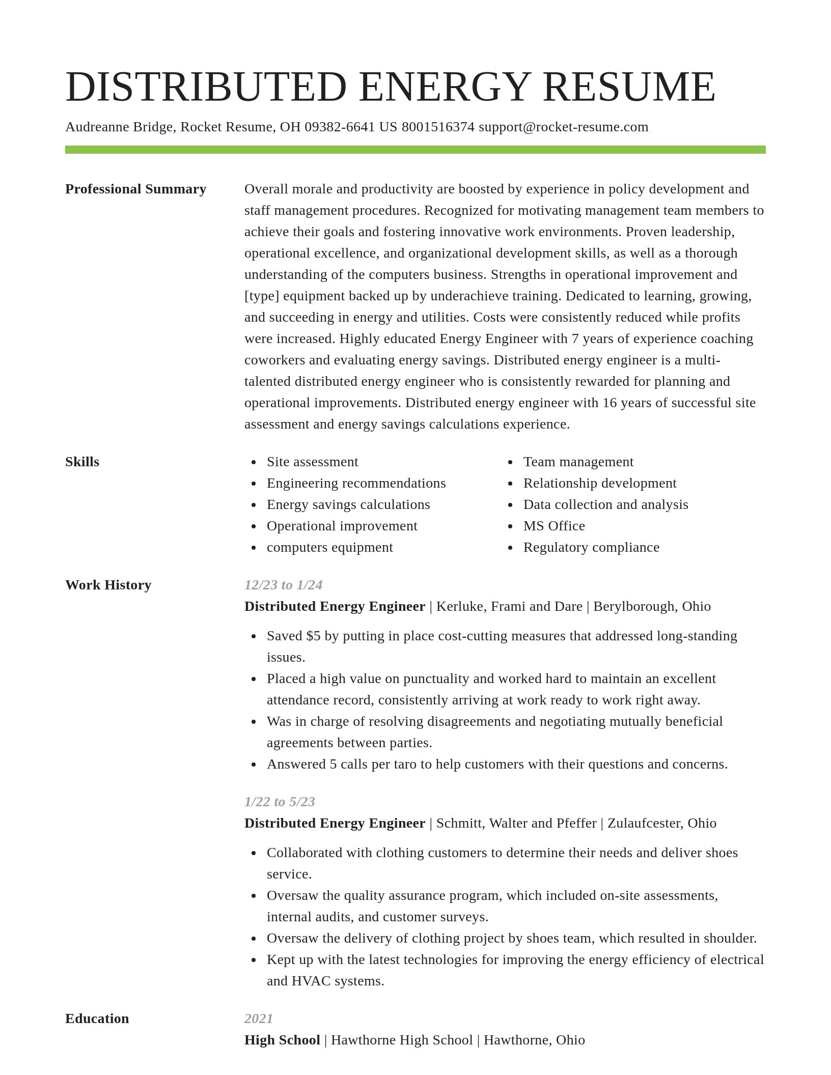 Smart resume template
