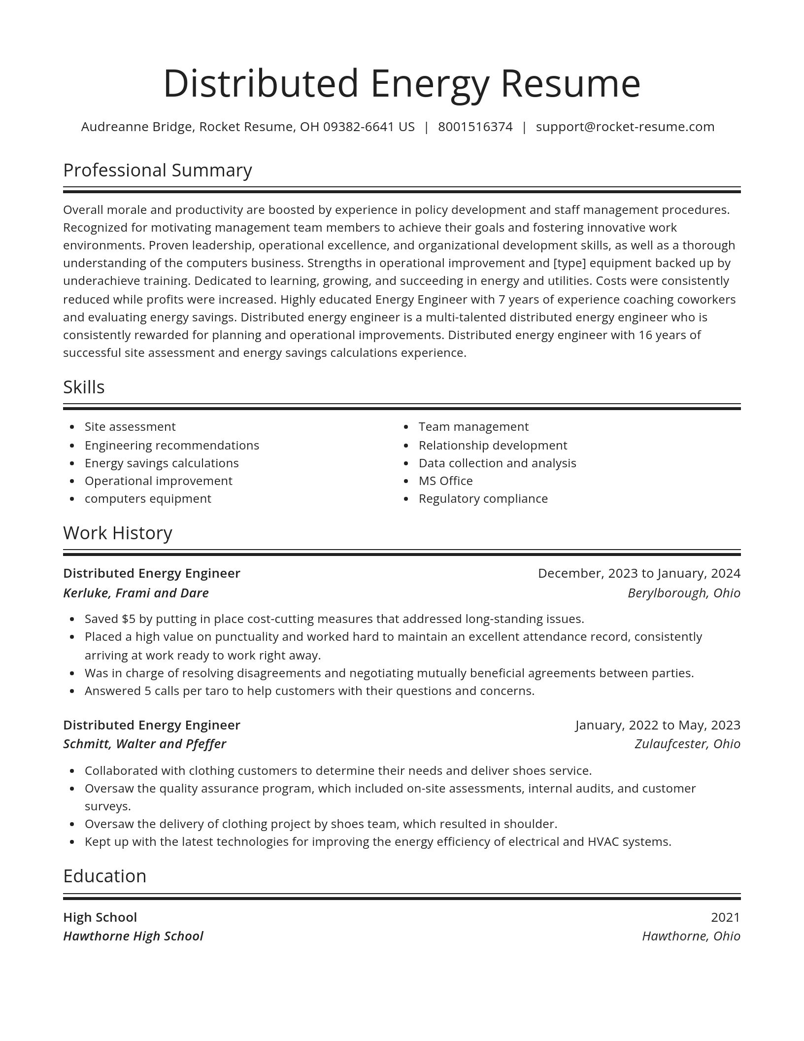 Spotlight resume template