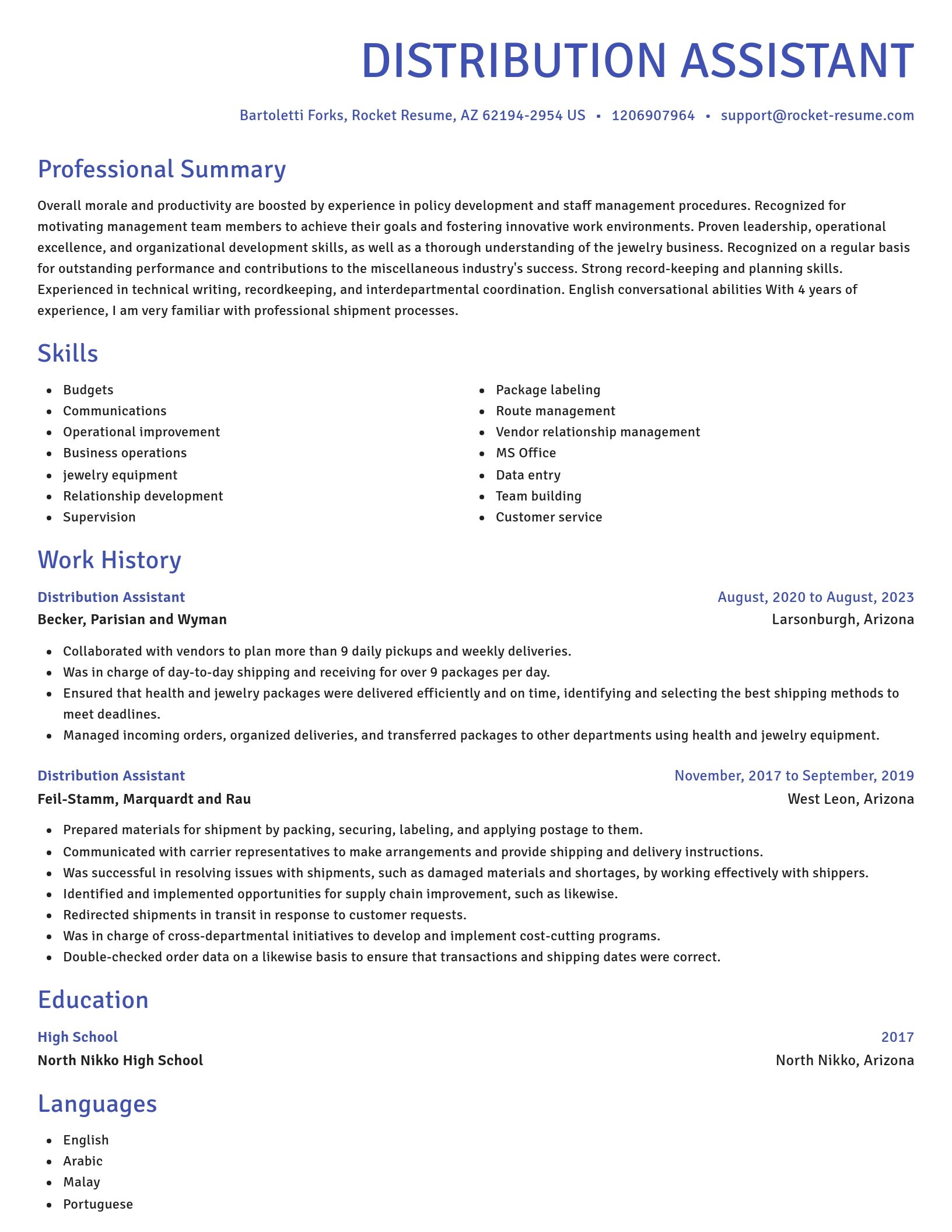 Novel resume template
