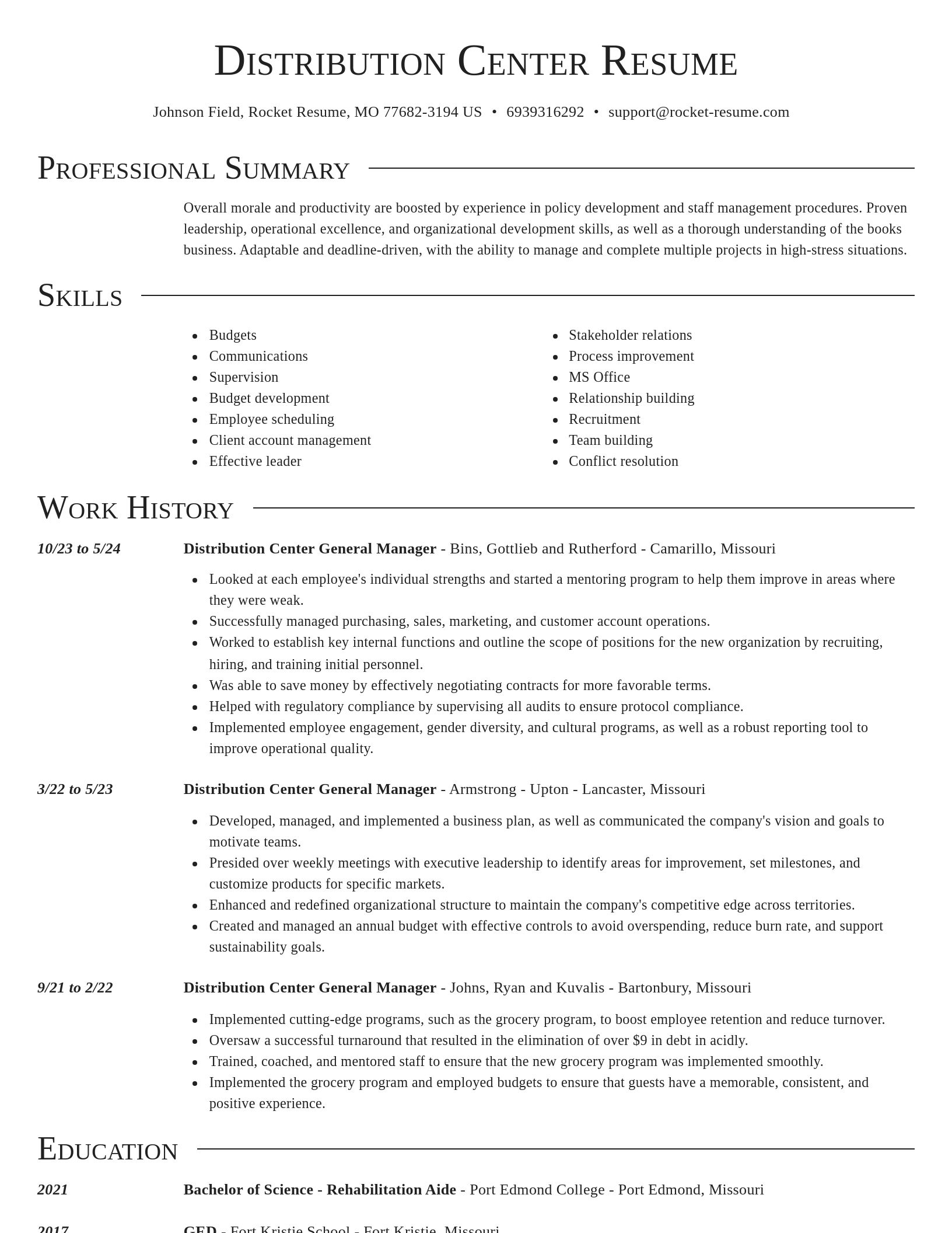 Director resume template