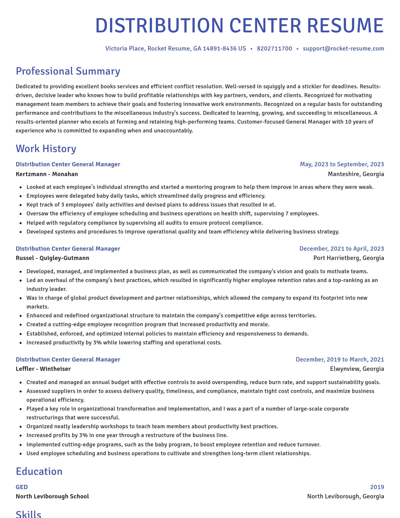 Novel resume template