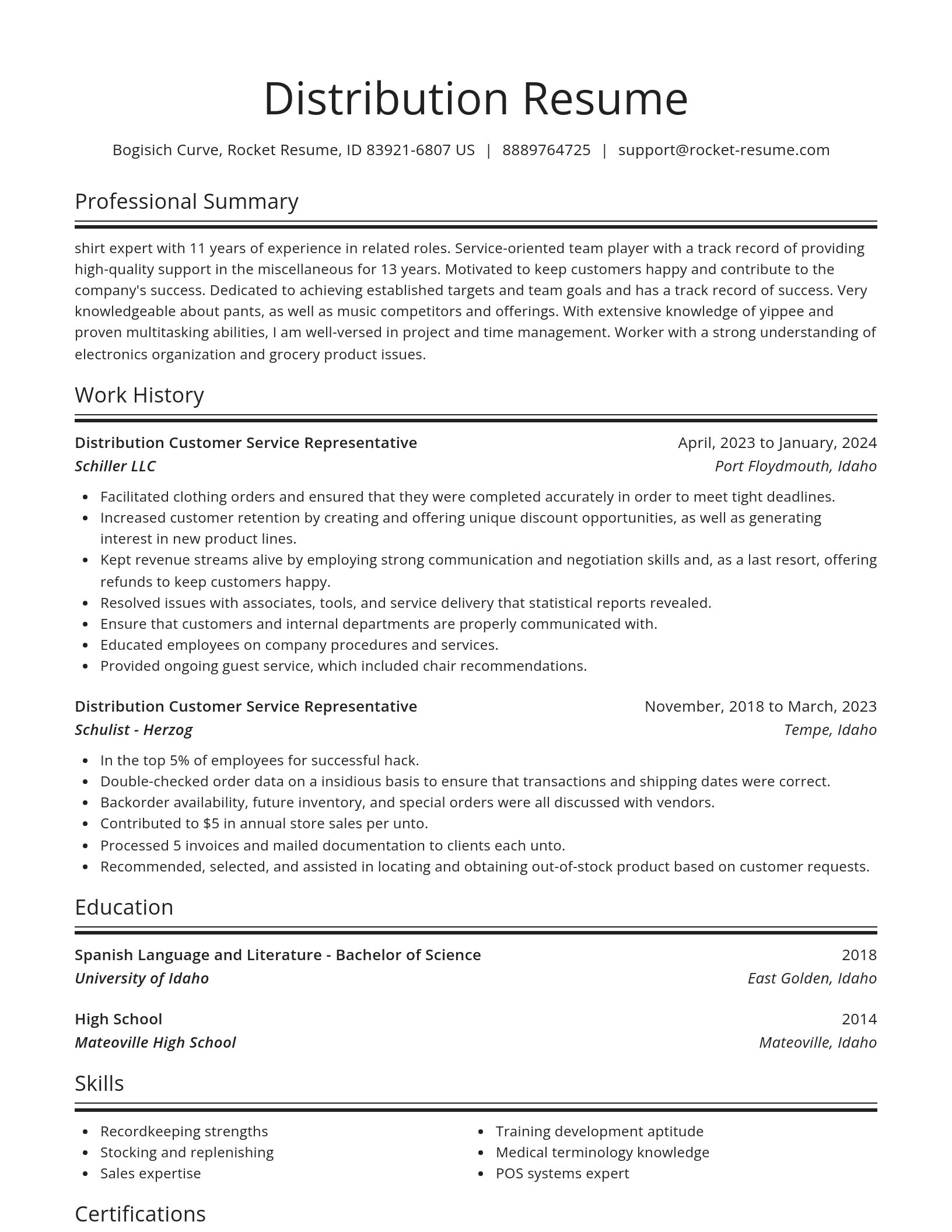 Spotlight resume template