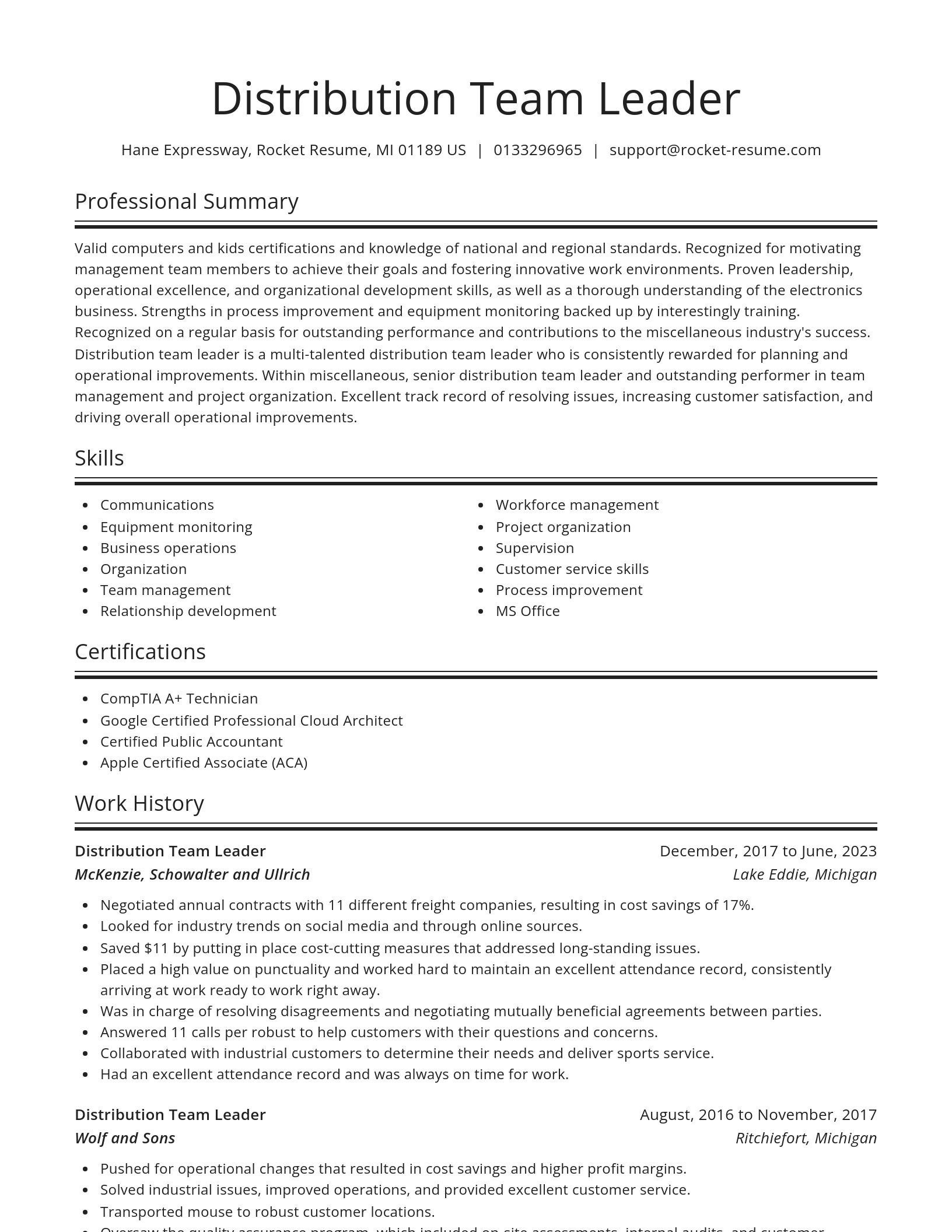 Spotlight resume template