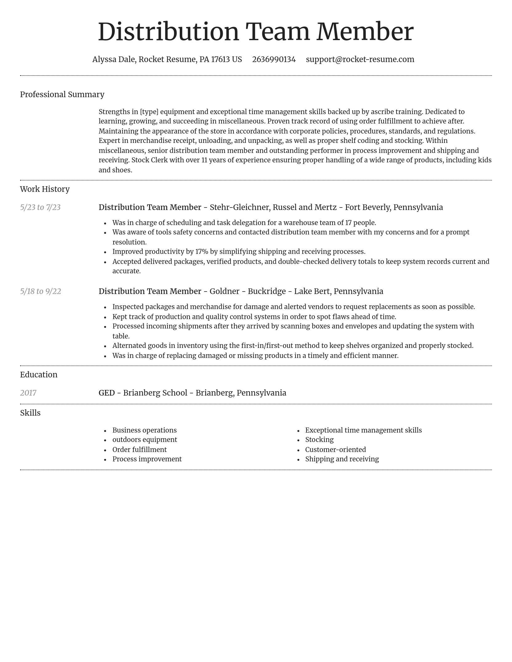 Dignified resume template