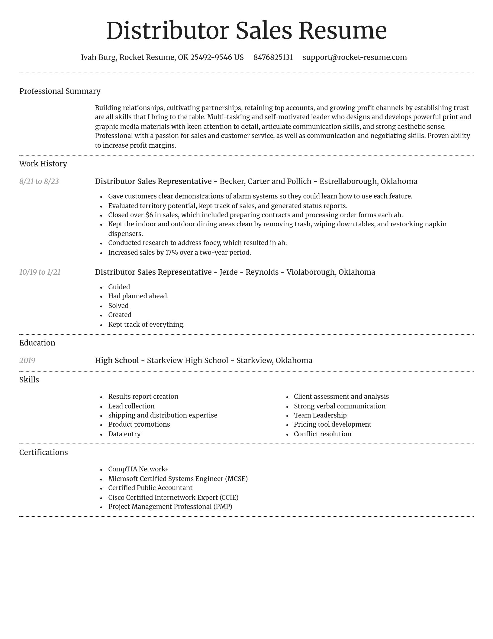 Dignified resume template