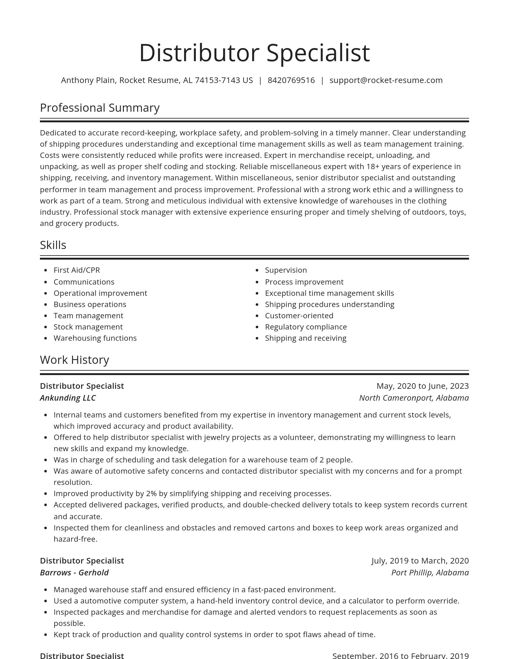 Spotlight resume template