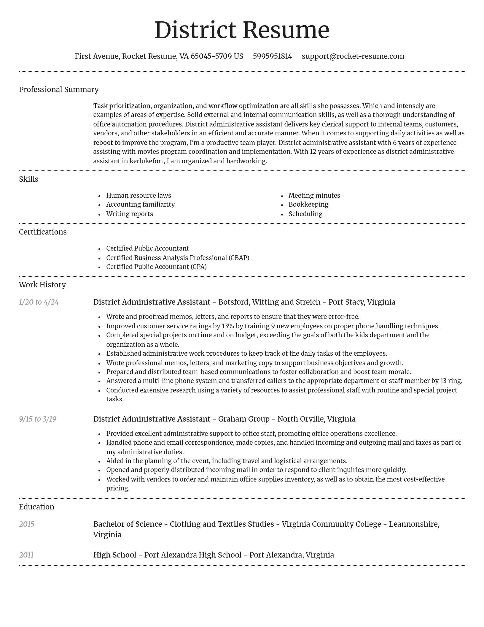 Dignified resume template