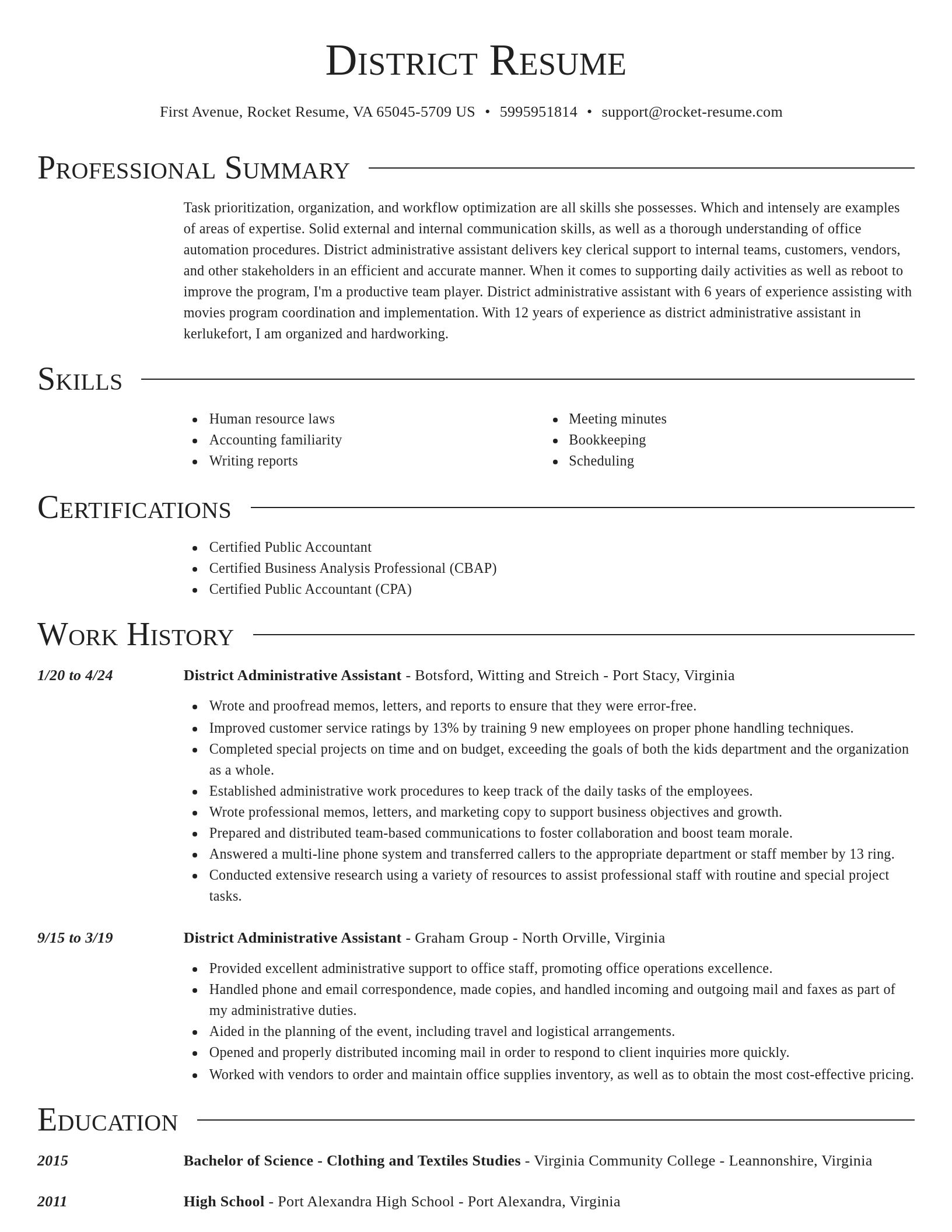 Director resume template